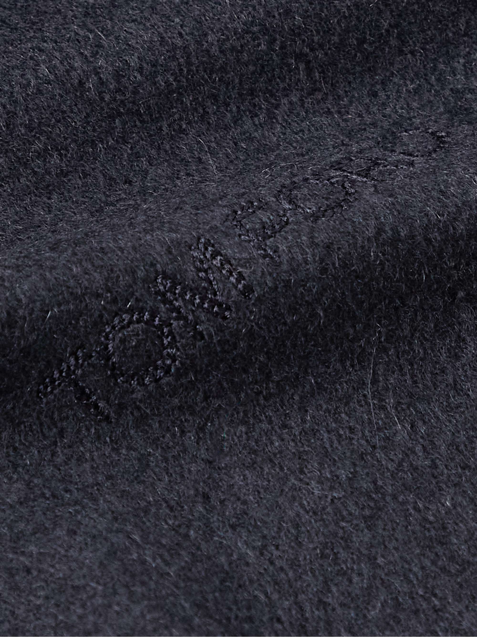 TOM FORD Logo-Embroidered Fringed Cashmere Scarf