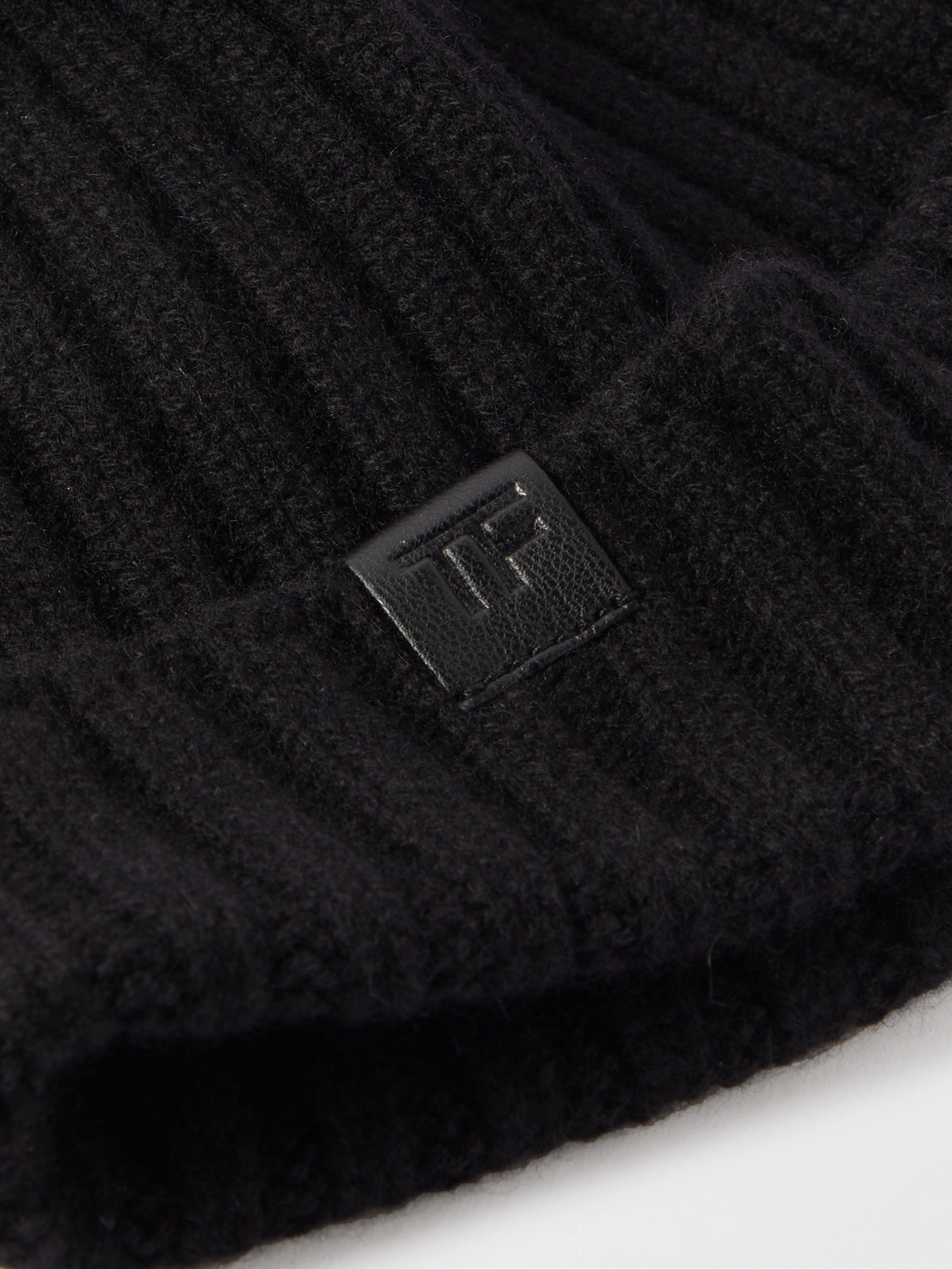 Shop Tom Ford Ribbed Cashmere Beanie In Black