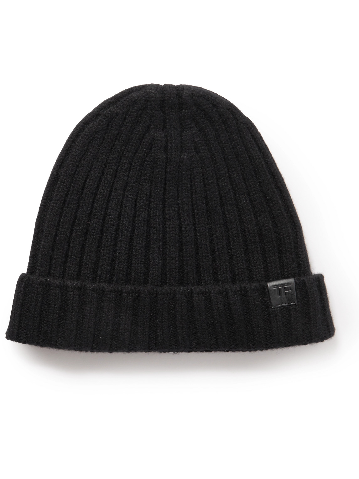 Tom Ford Ribbed Cashmere Beanie In Black