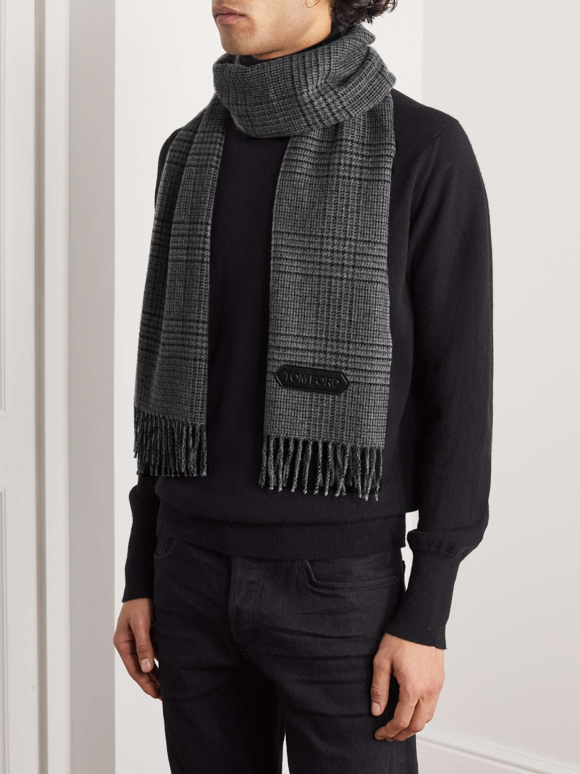 Regeringsforordning Radioaktiv forbedre TOM FORD Prince of Wales Checked Wool and Cashmere-Blend Scarf | MR PORTER