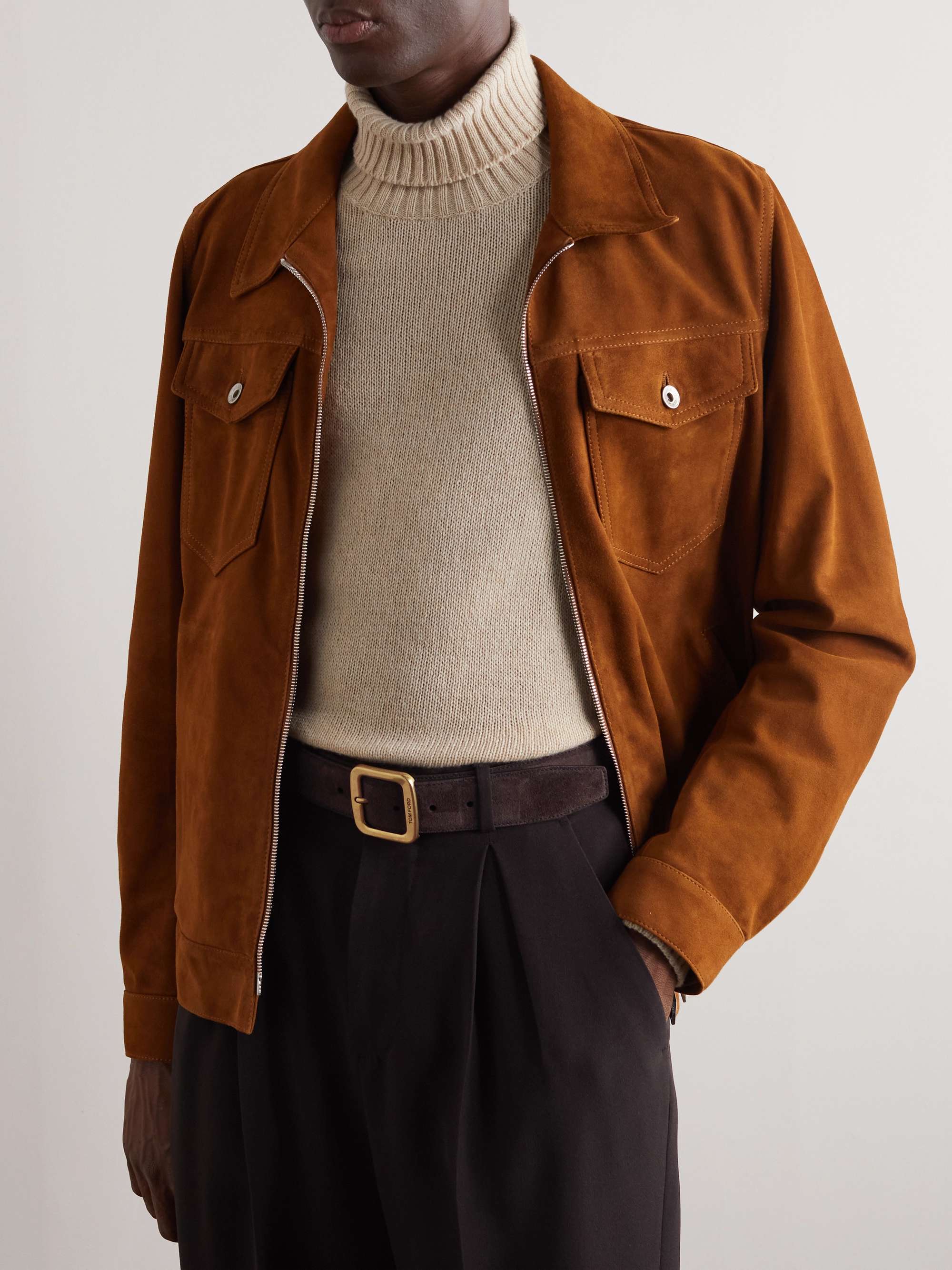 TOM FORD 4cm Suede Belt