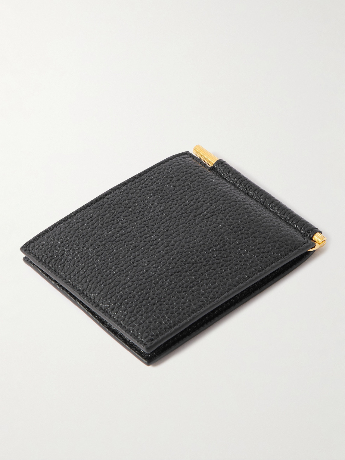 Tom Ford Full-grain Leather Billfold Wallet With Money Clip In Black