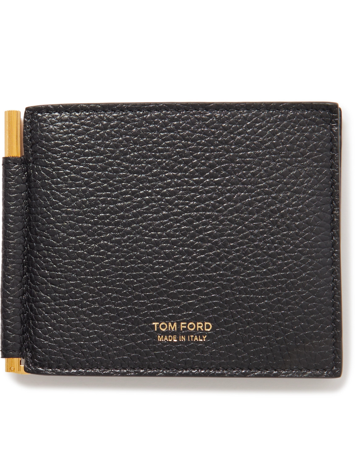 Tom Ford Full-grain Leather Billfold Wallet With Money Clip In Black