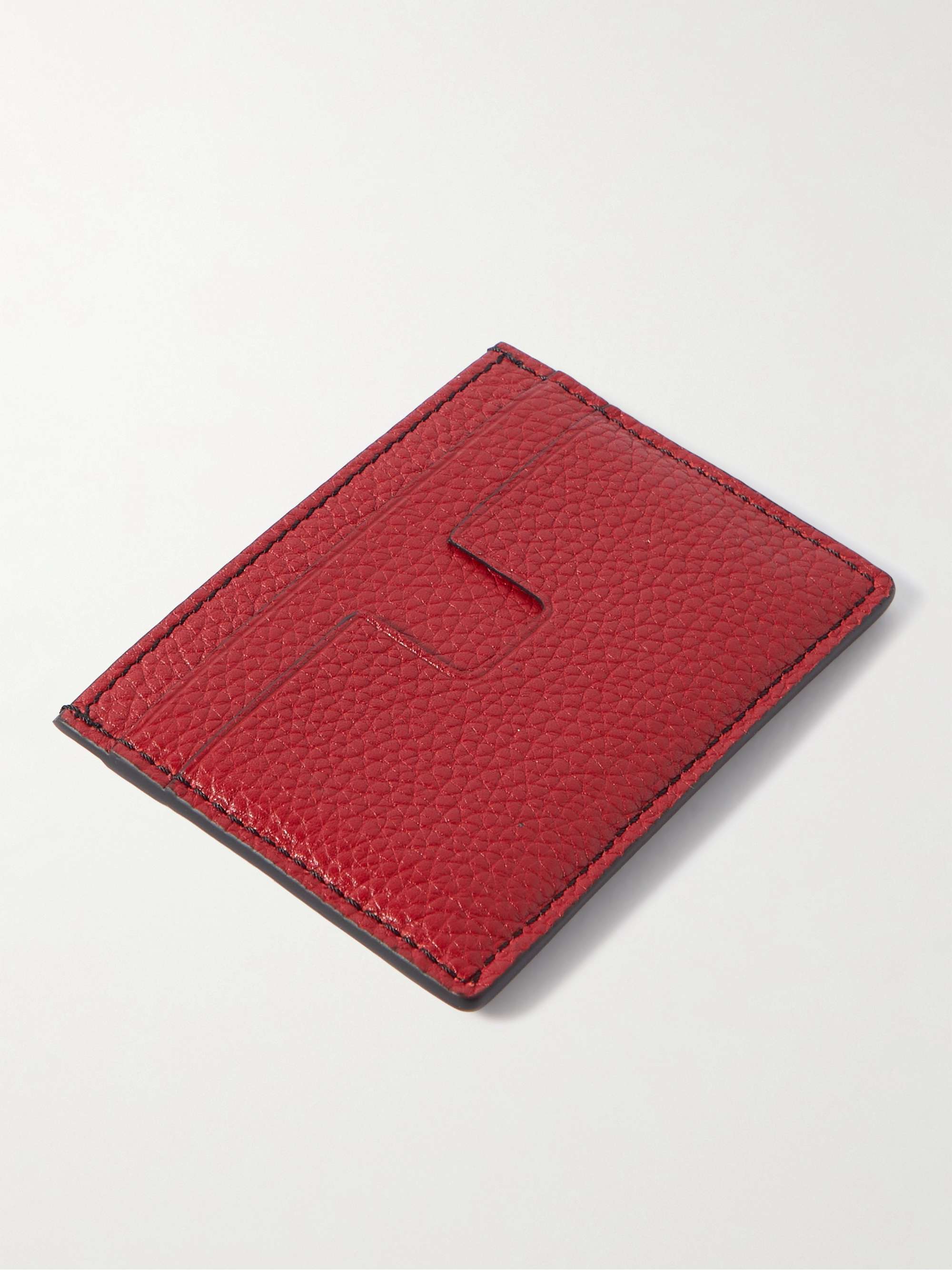 TOM FORD Colour-Block Full-Grain Leather Cardholder