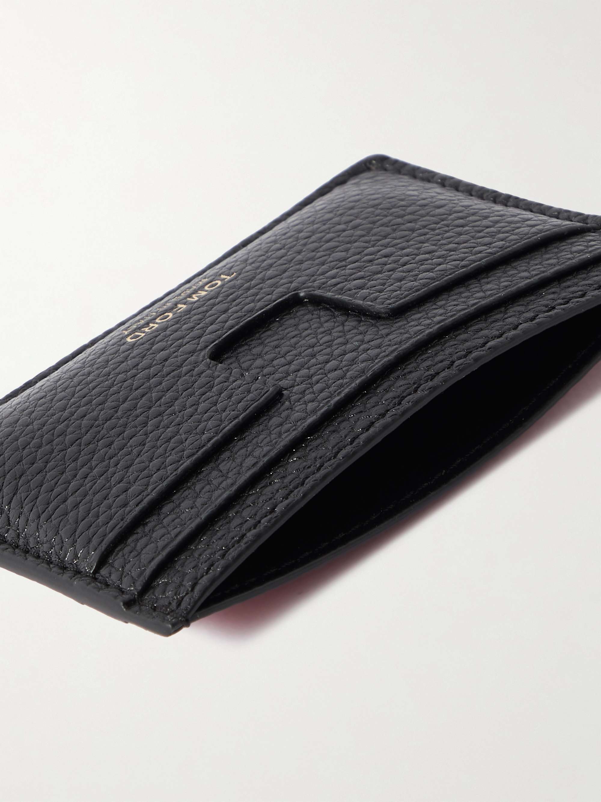 TOM FORD Colour-Block Full-Grain Leather Cardholder