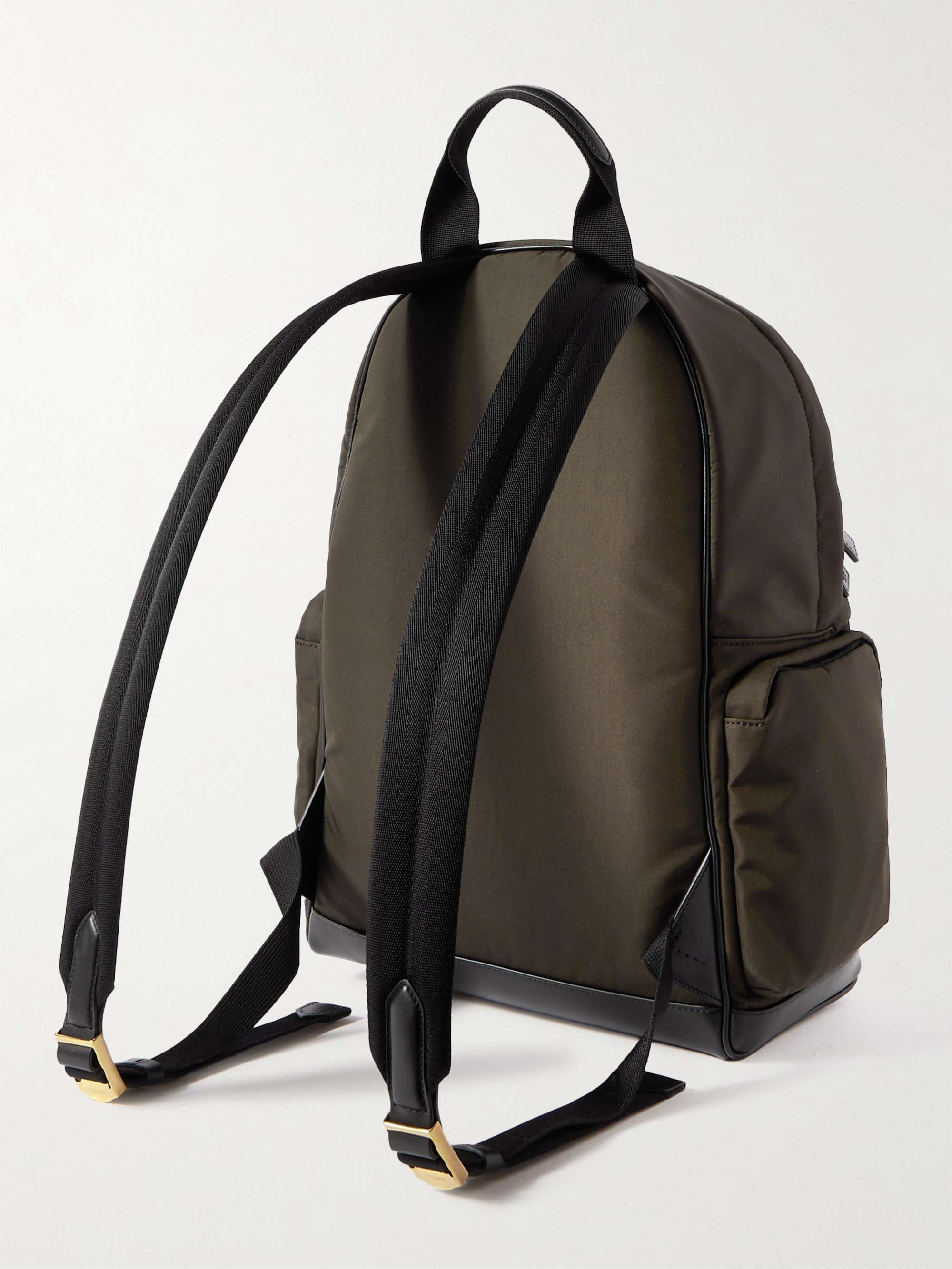 TOM FORD Leather-Trimmed Recycled-Nylon Backpack