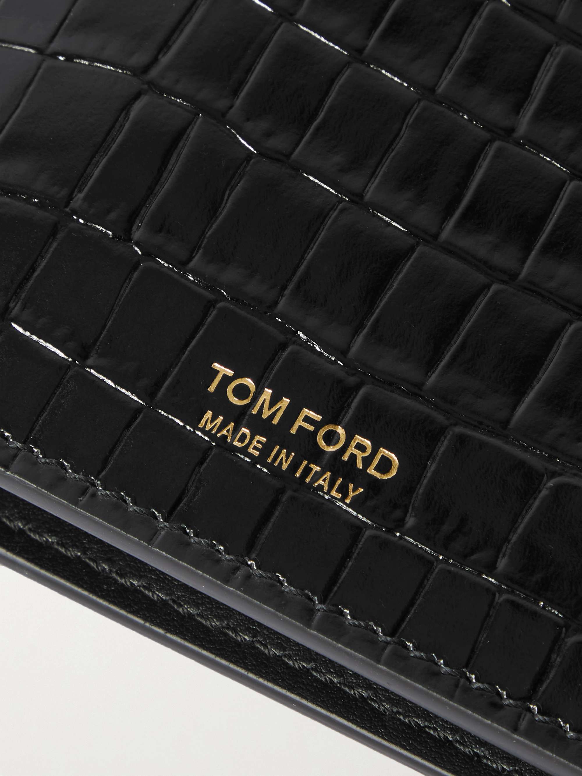TOM FORD Croc-Effect Leather Passport Cover