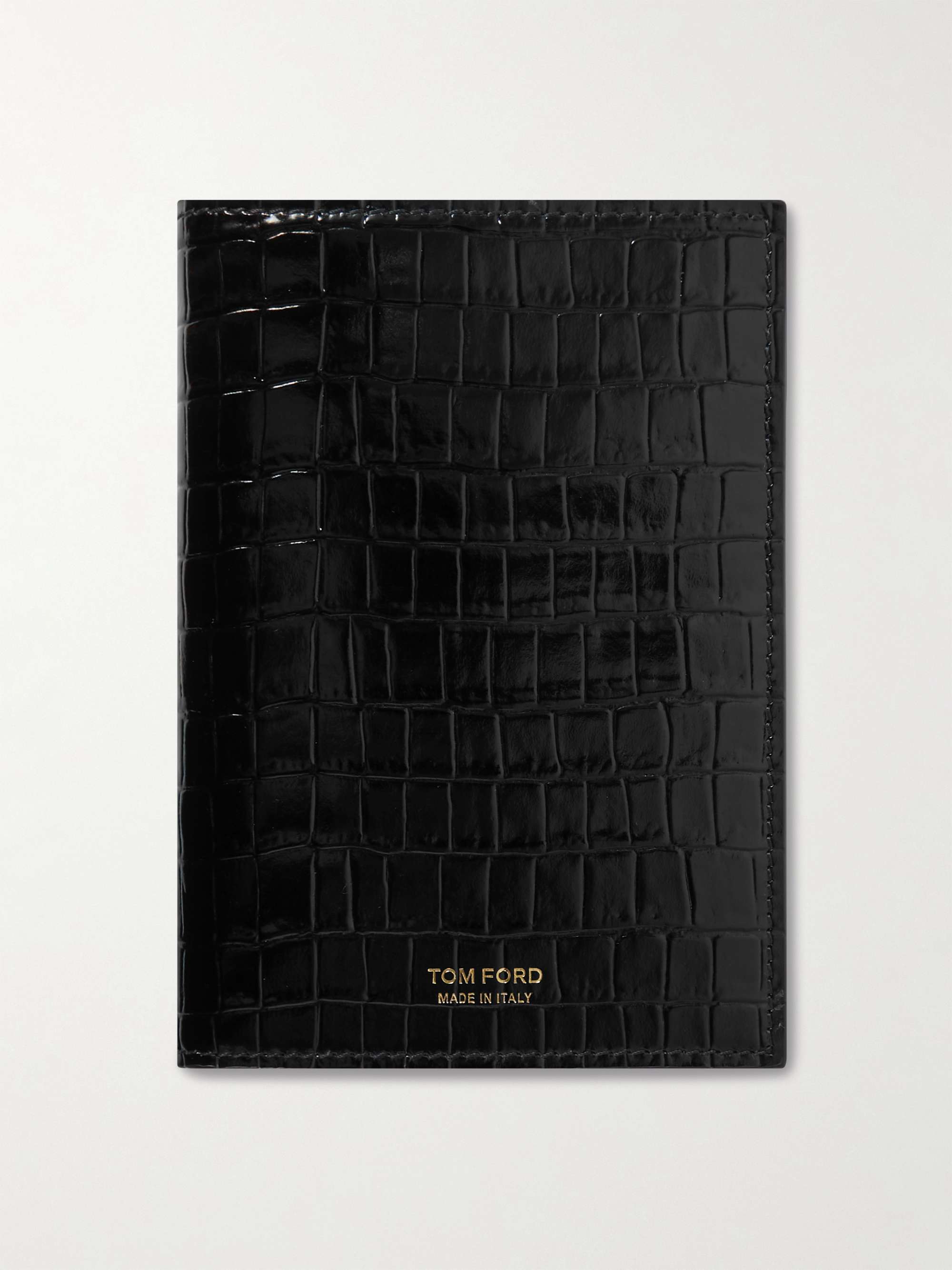 TOM FORD Croc-Effect Leather Passport Cover