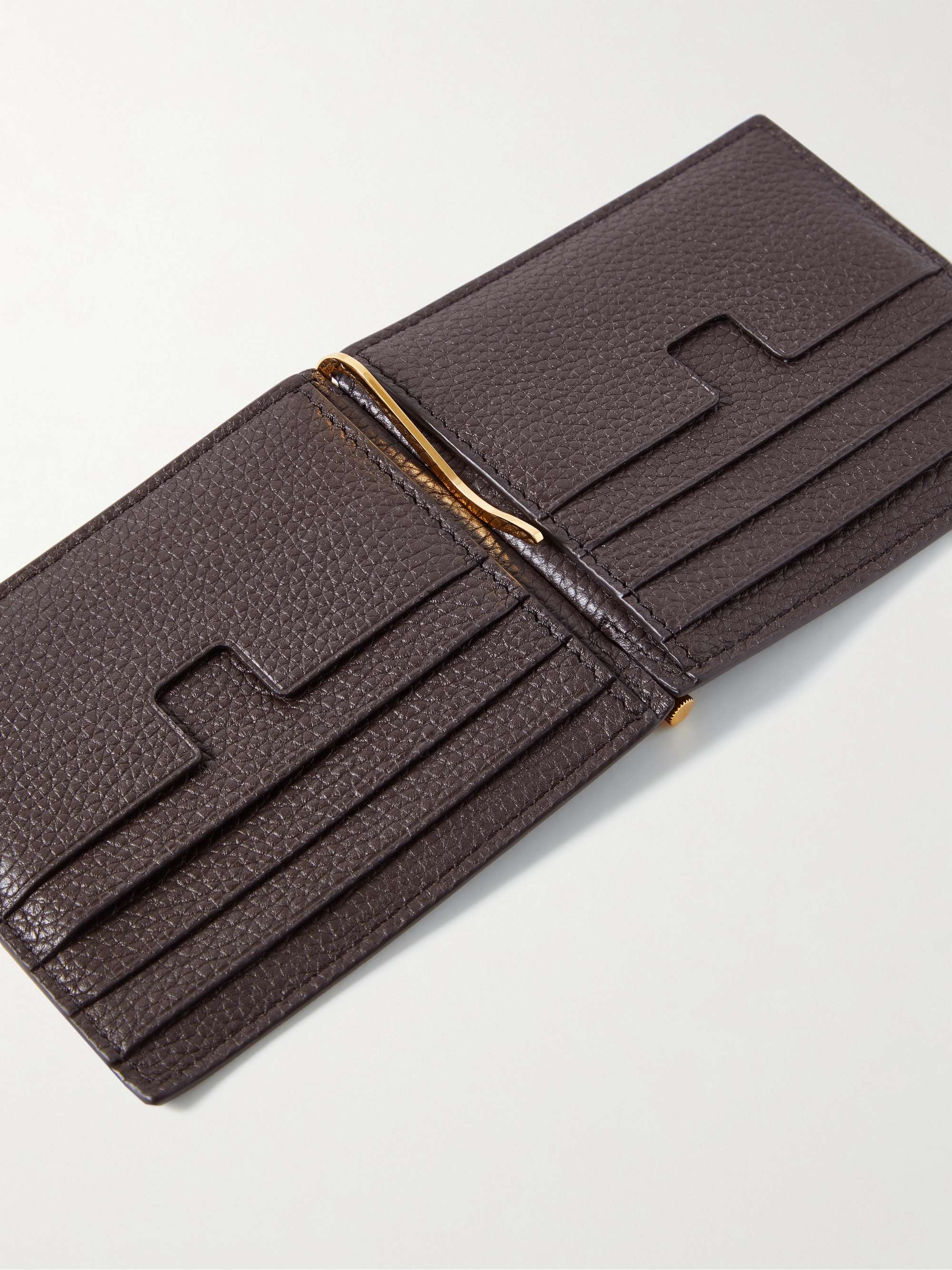 TOM FORD Full-Grain Leather Billfold Wallet with Money Clip