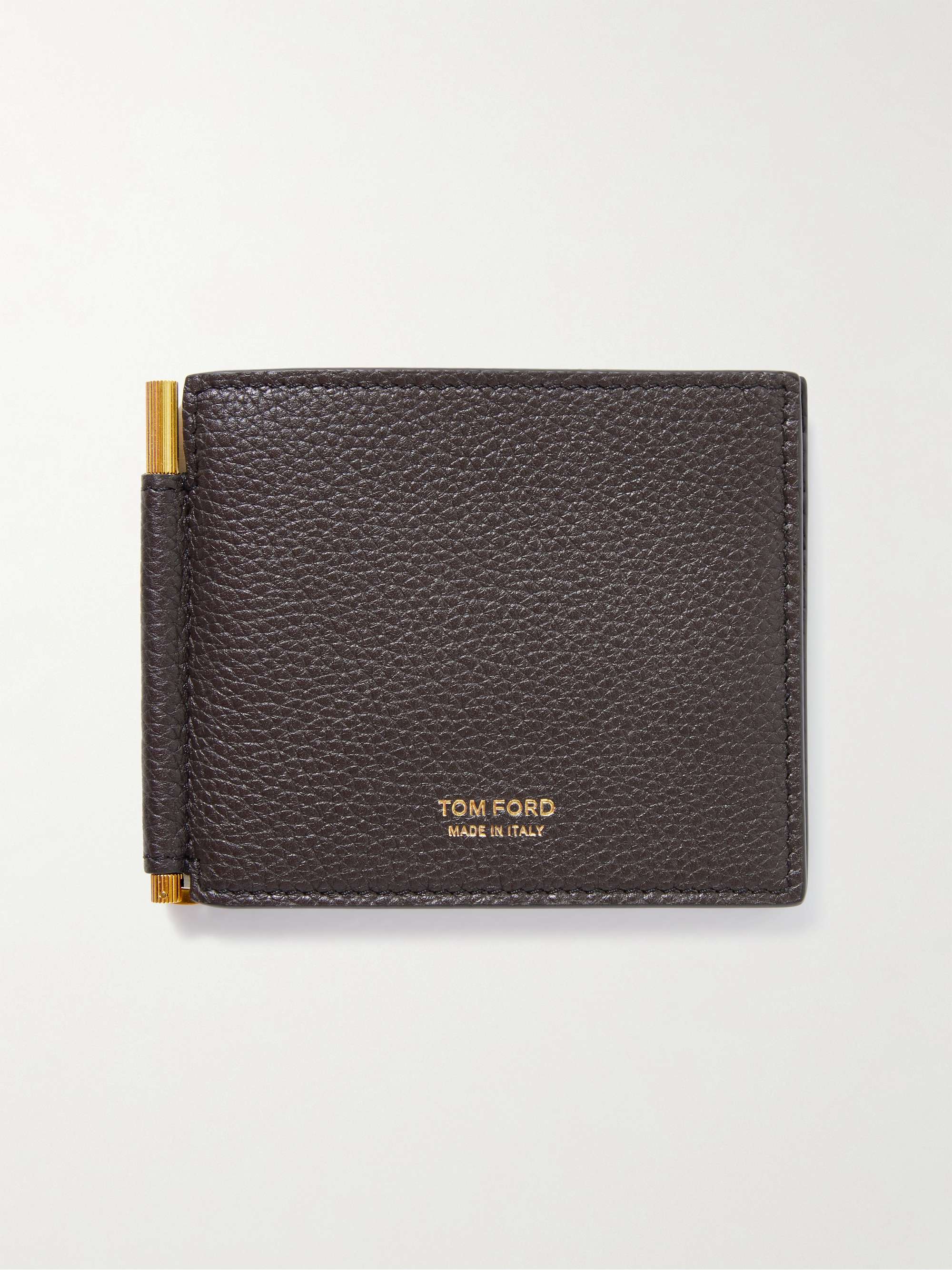 TOM FORD Full-Grain Leather Billfold Wallet with Money Clip for Men ...