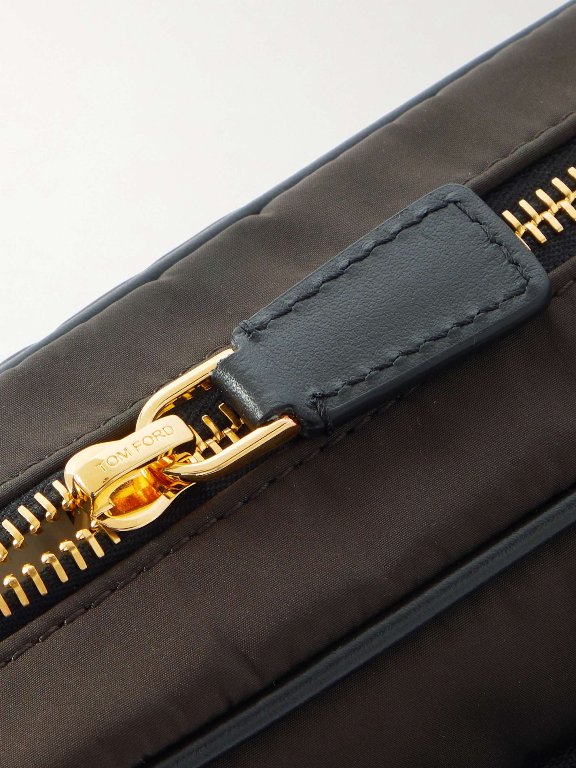 TOM FORD Leather-Trimmed Nylon Wash Bag