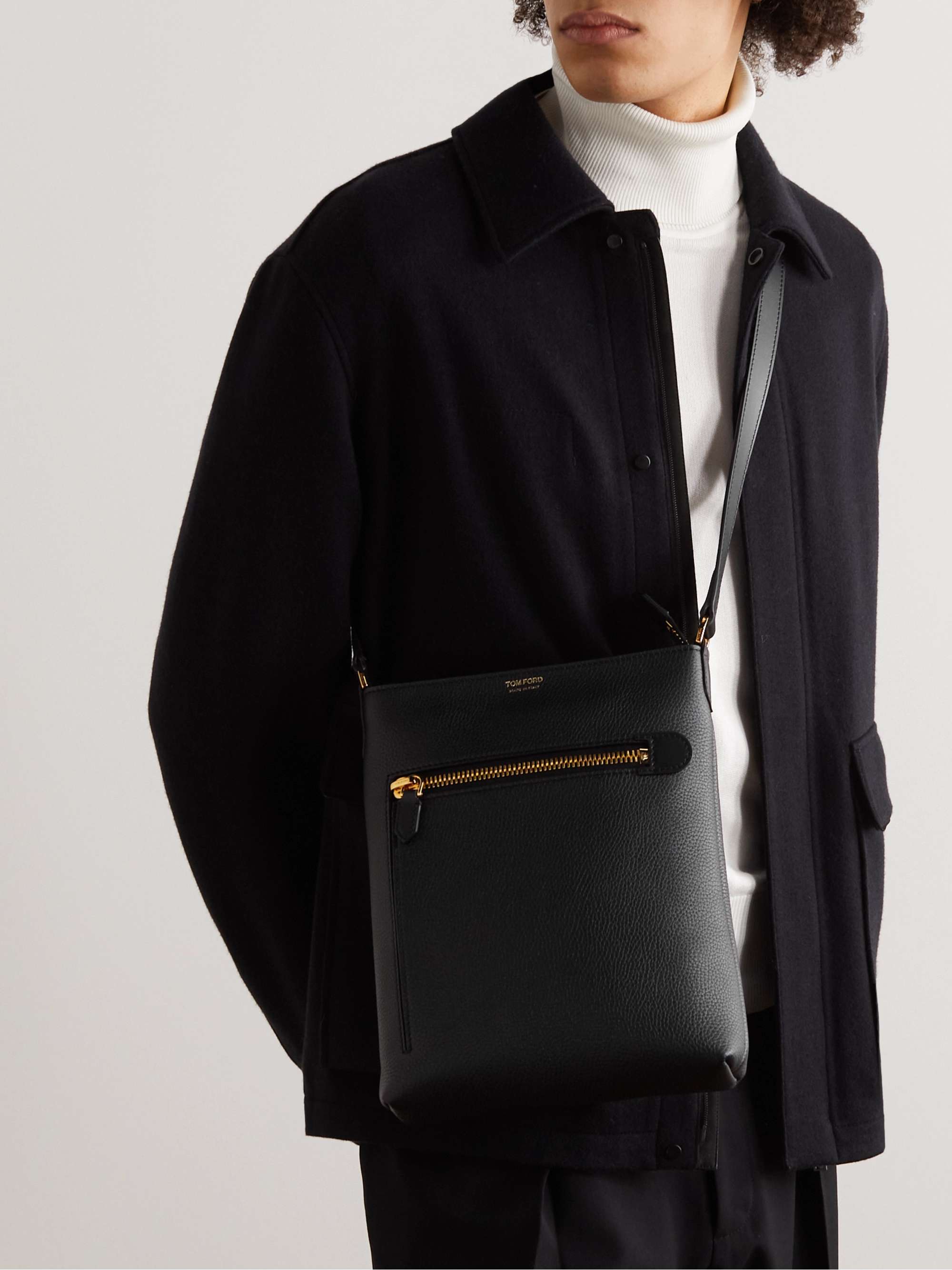 Tom Ford Full-Grain Leather Messenger Bag For Men | Mr Porter