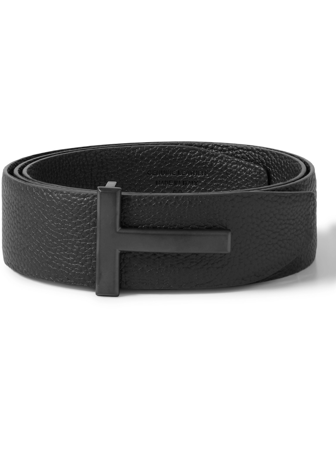 Tom Ford 4cm Full-grain Leather Belt In Black