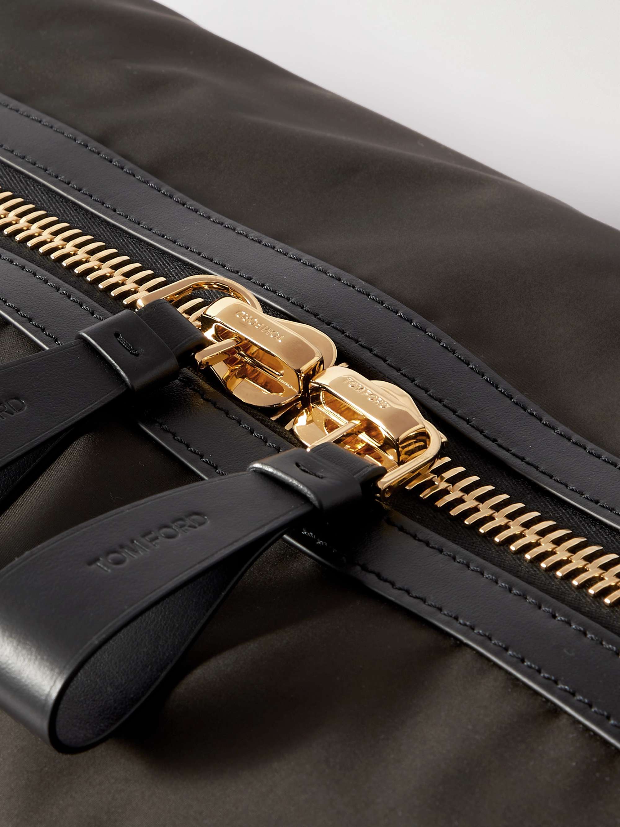 TOM FORD Leather-Trimmed Recycled-Nylon Weekend Bag
