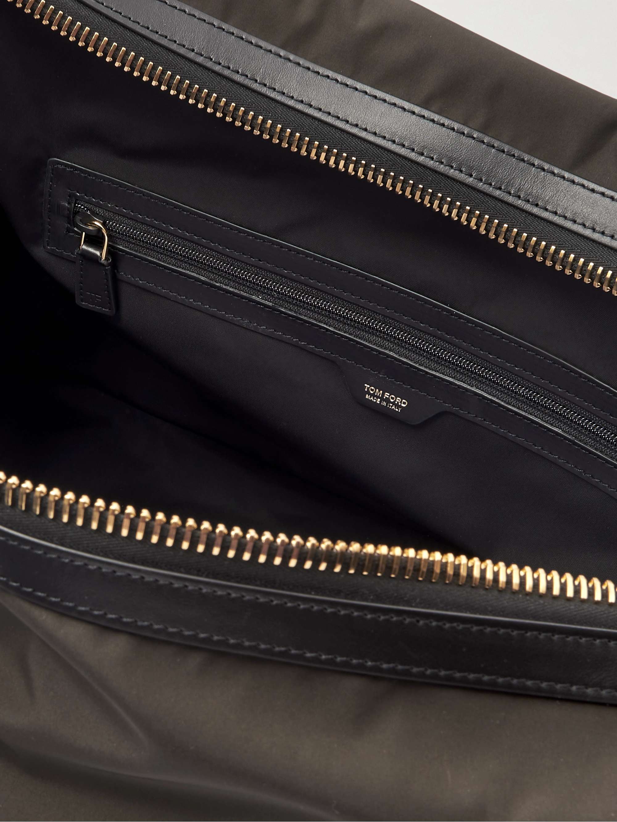 TOM FORD Leather-Trimmed Recycled-Nylon Weekend Bag