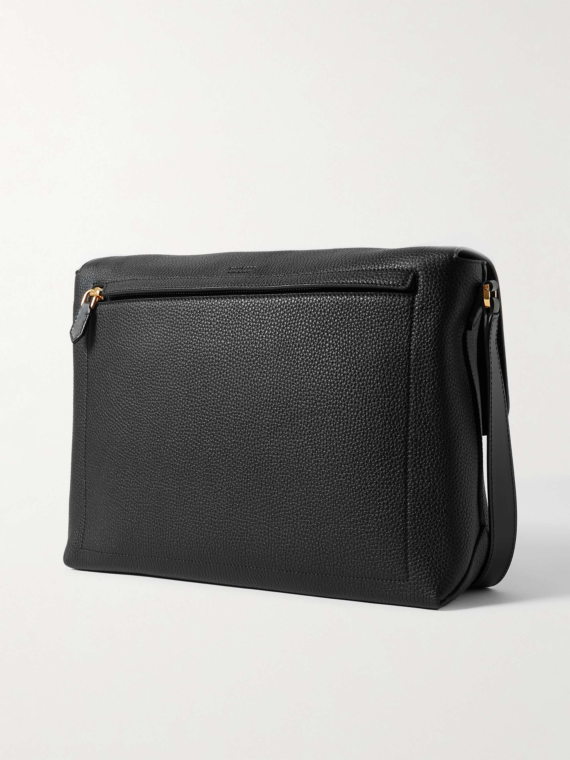 TOM FORD Pebble-Grain Leather Messenger Bag