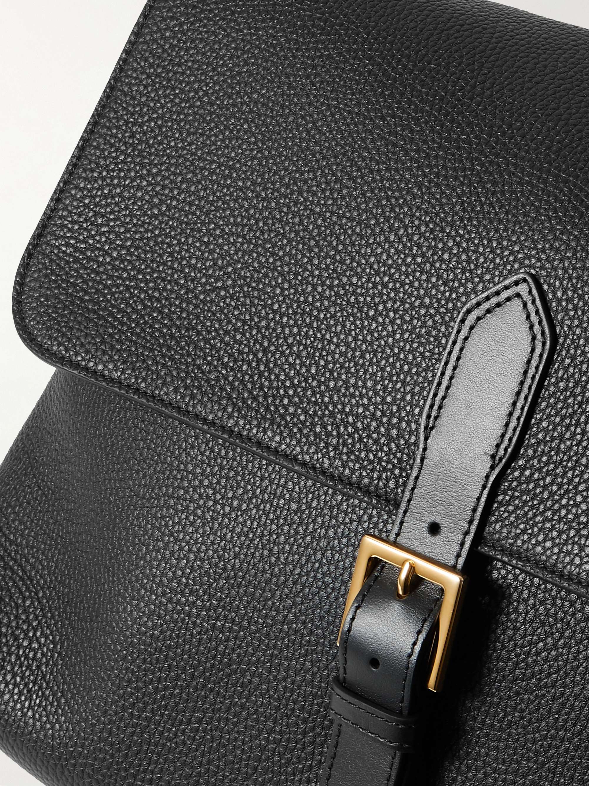 TOM FORD Pebble-Grain Leather Messenger Bag