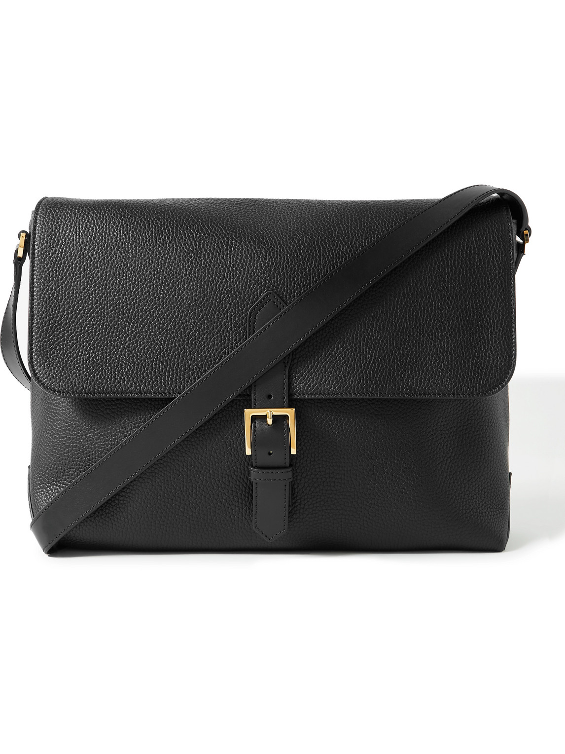 TOM FORD PEBBLE-GRAIN LEATHER MESSENGER BAG