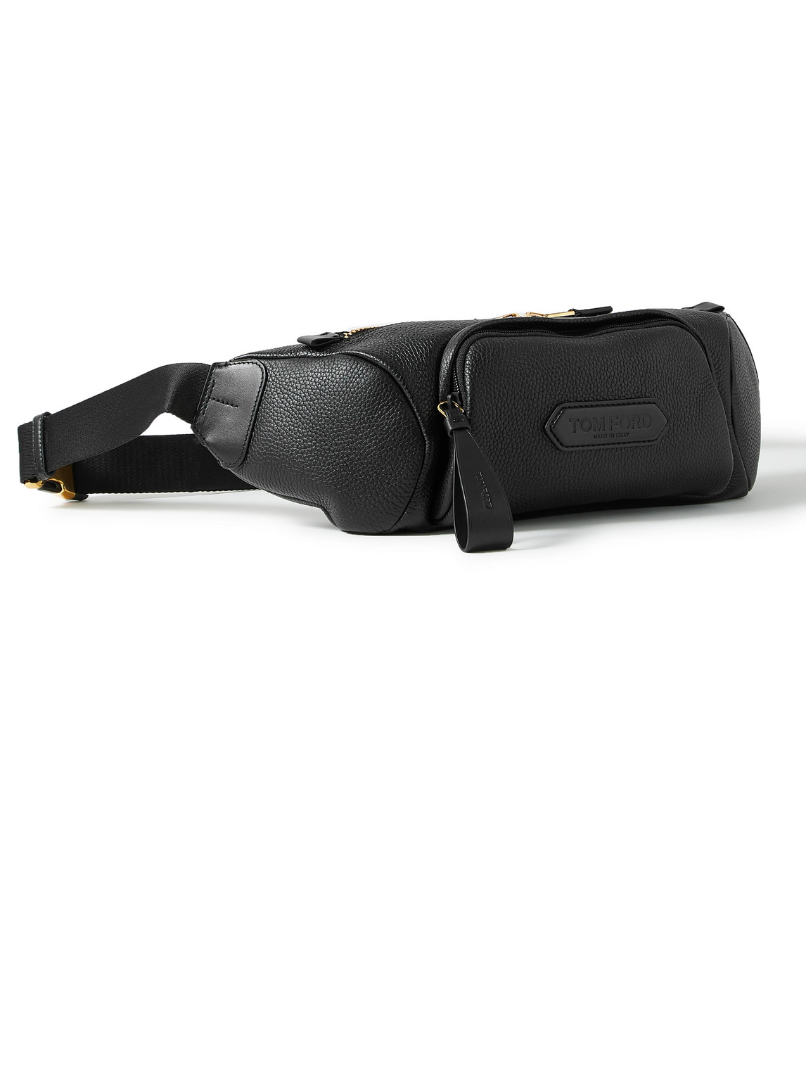 Tom Ford Full-grain Leather Belt Bag In Black