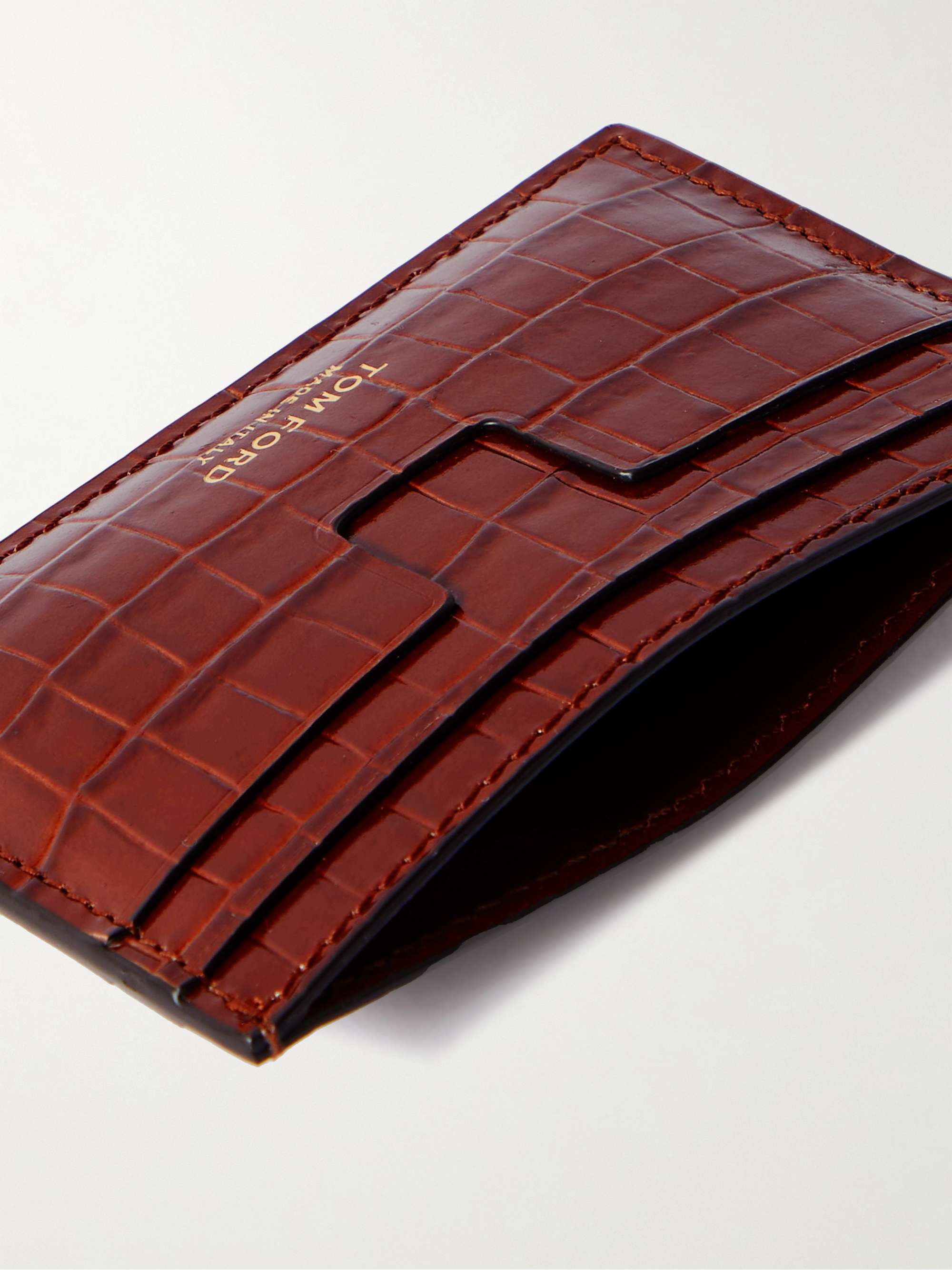 TOM FORD Croc-Effect Leather Cardholder