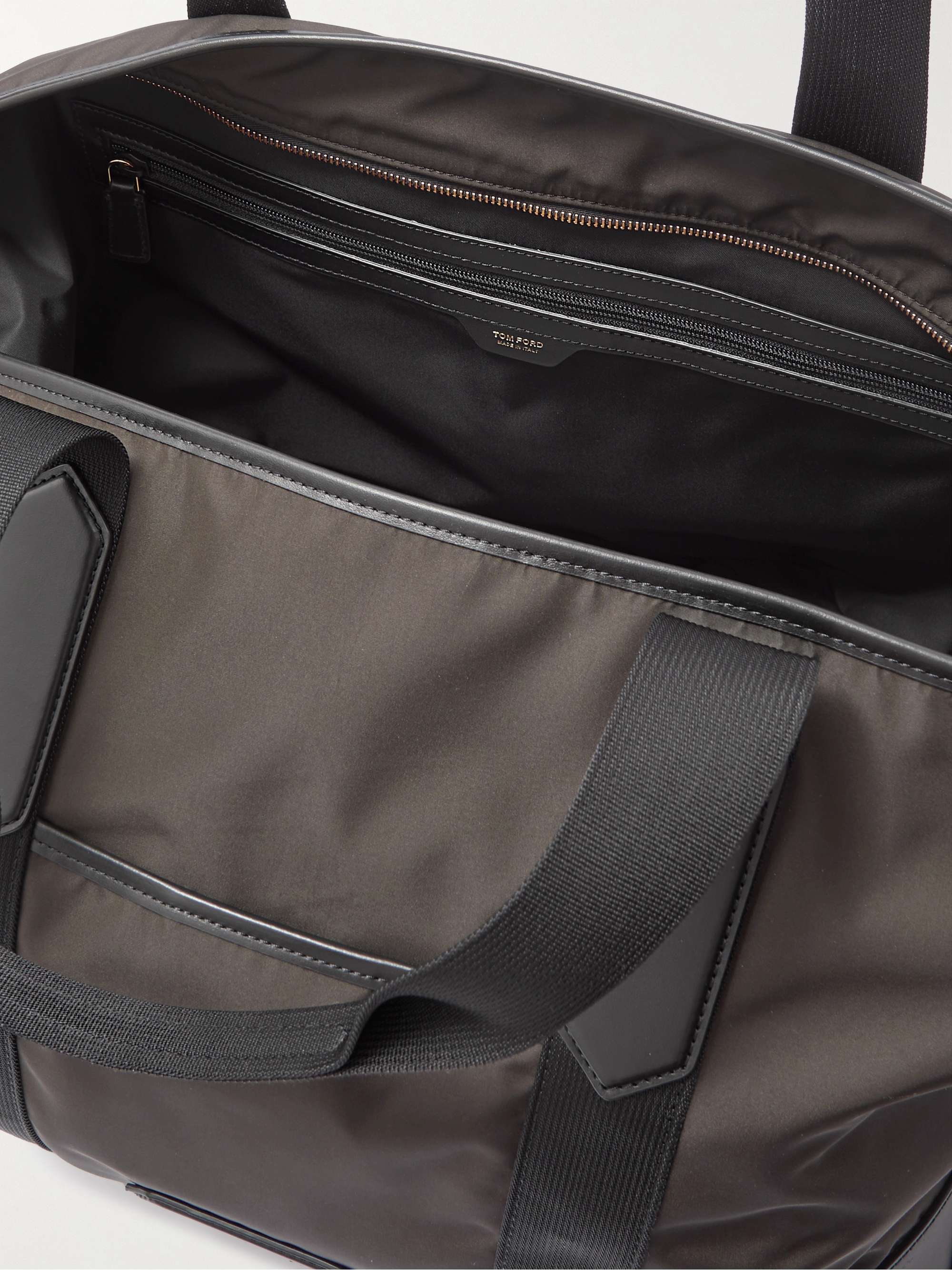 TOM FORD Leather-Trimmed Recycled Nylon Weekend Bag