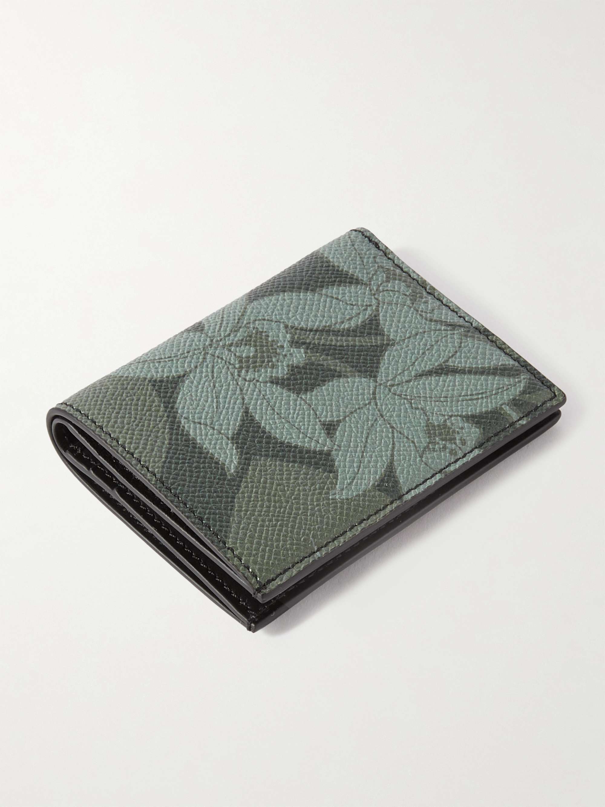 TOM FORD Logo-Print Flower-Print Full-Grain Cardholder