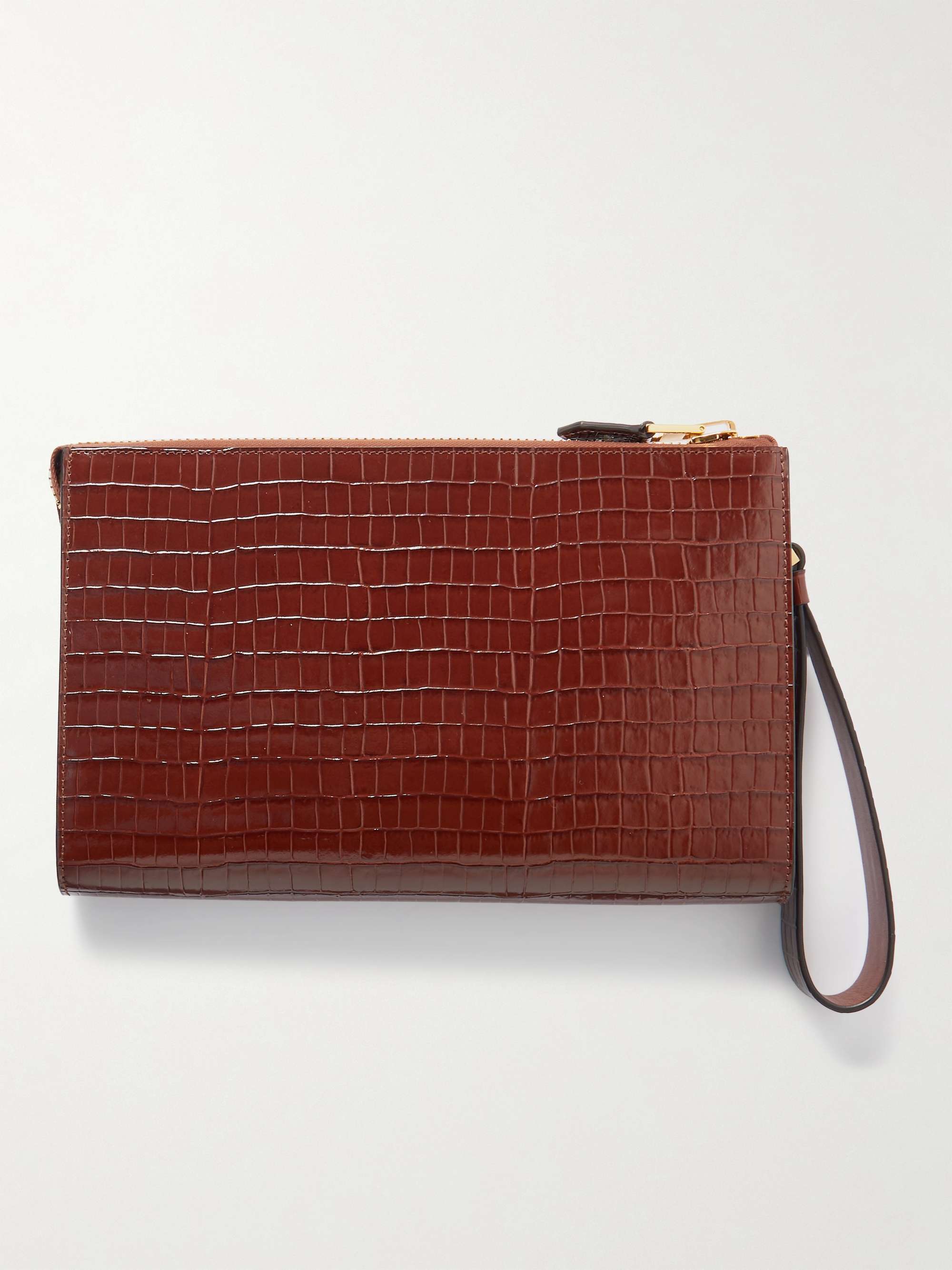 TOM FORD Croc-Effect Leather Pouch