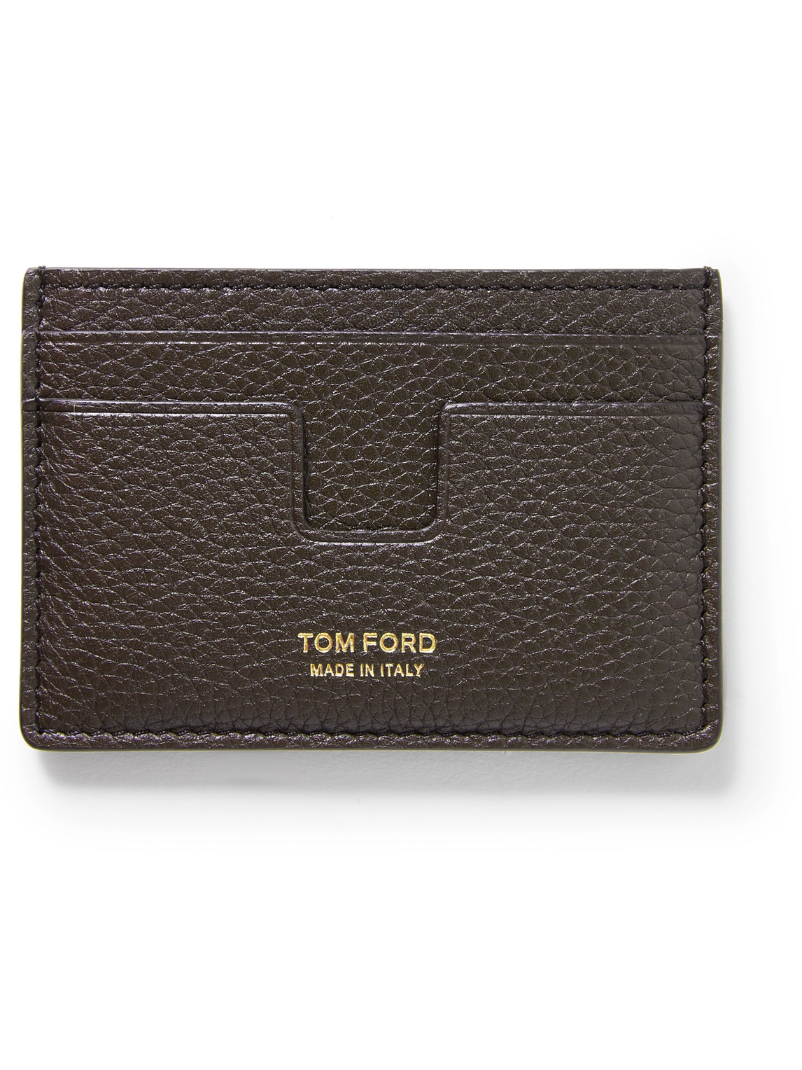 Tom Ford Full-grain Leather Cardholder In Brown