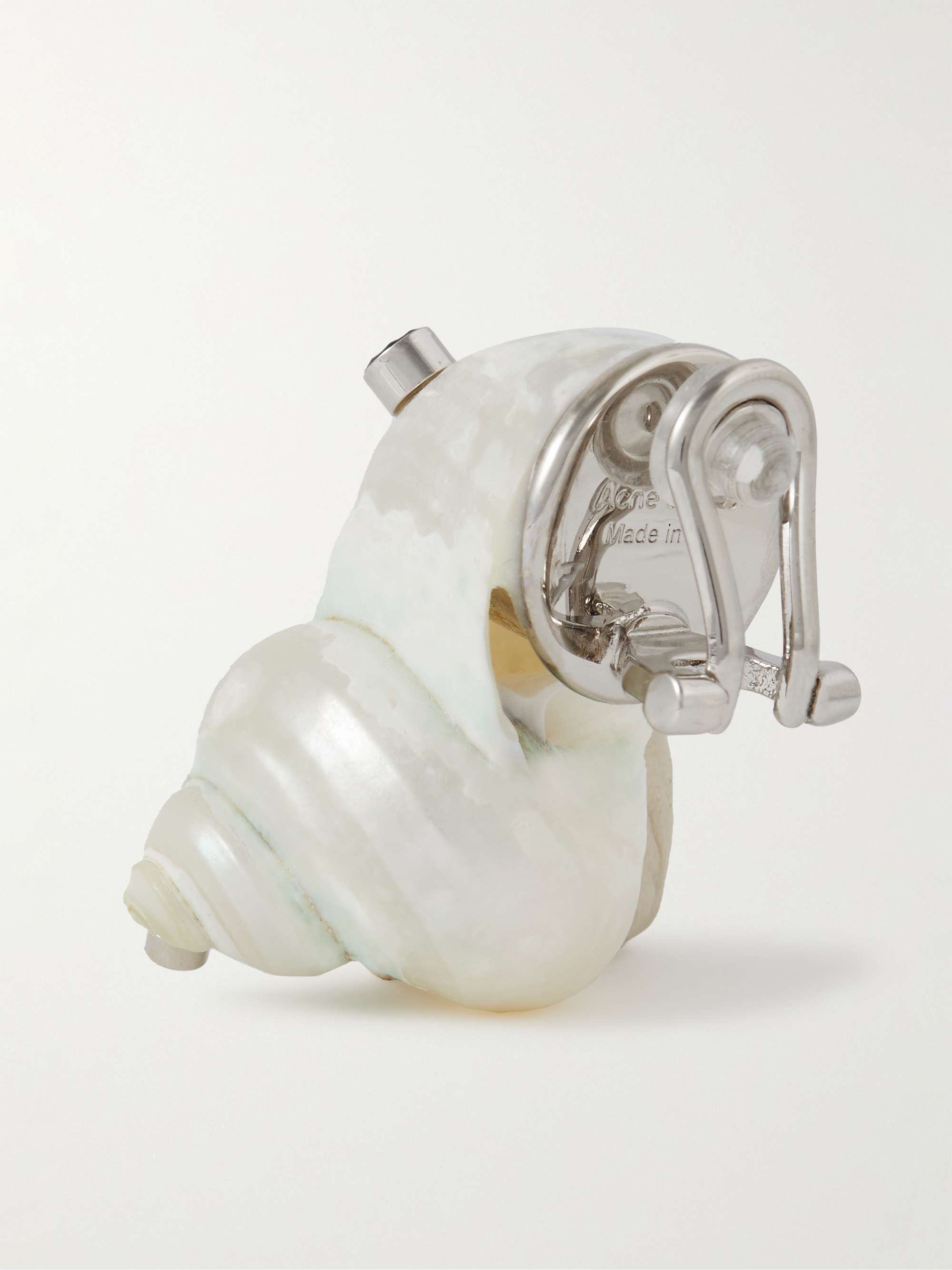 ACNE STUDIOS Ahlada Silver-Tone, Shell and Crystal Clip Single Earring