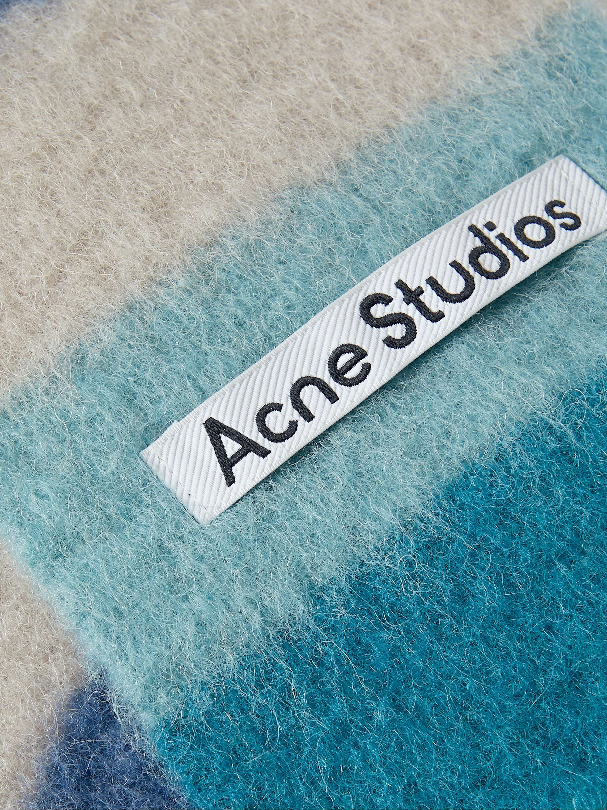 ACNE STUDIOS Fringed Striped Alpaca-Blend Scarf
