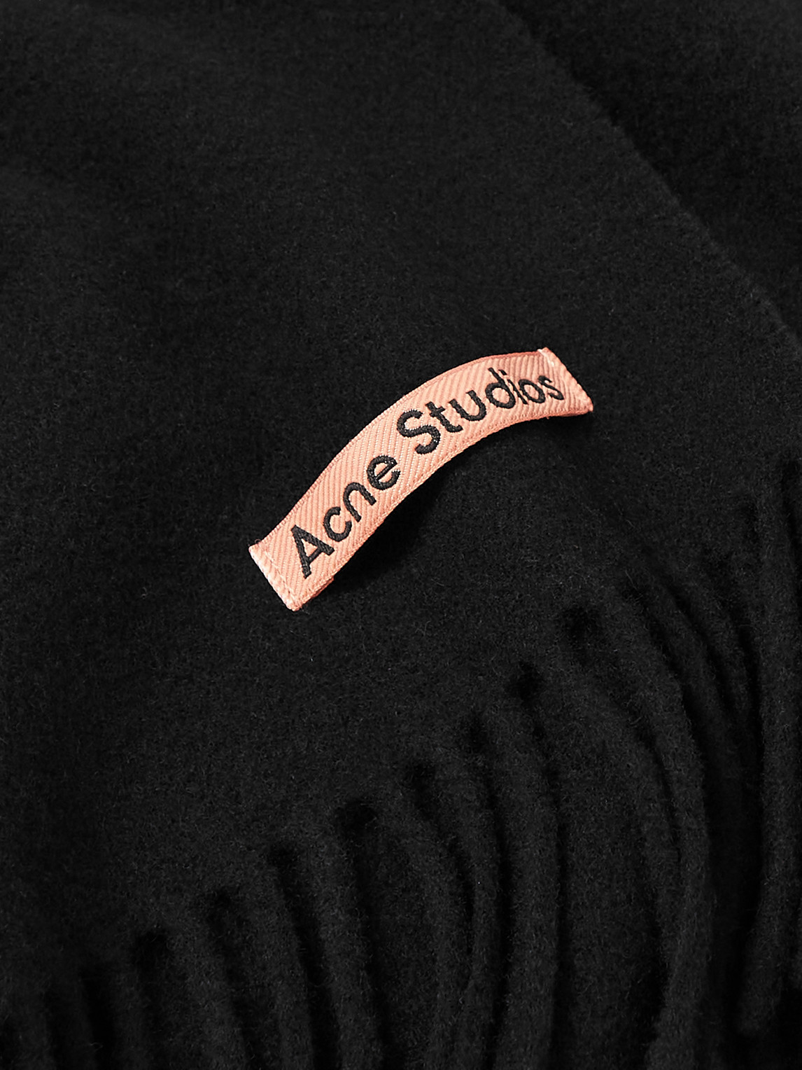 Shop Acne Studios Canada Skinny Wool Scarf In Black