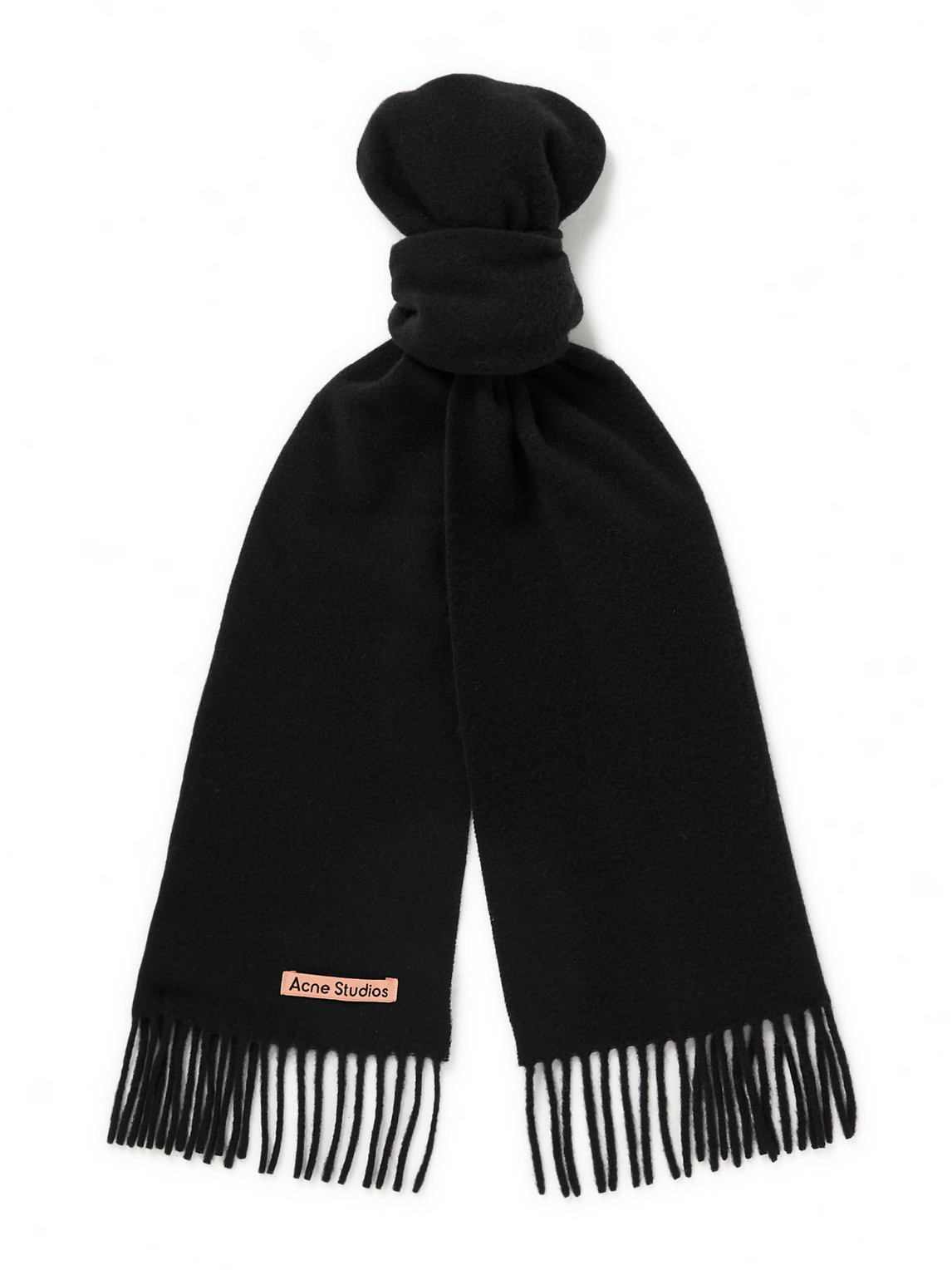 Shop Acne Studios Canada Skinny Wool Scarf In Black