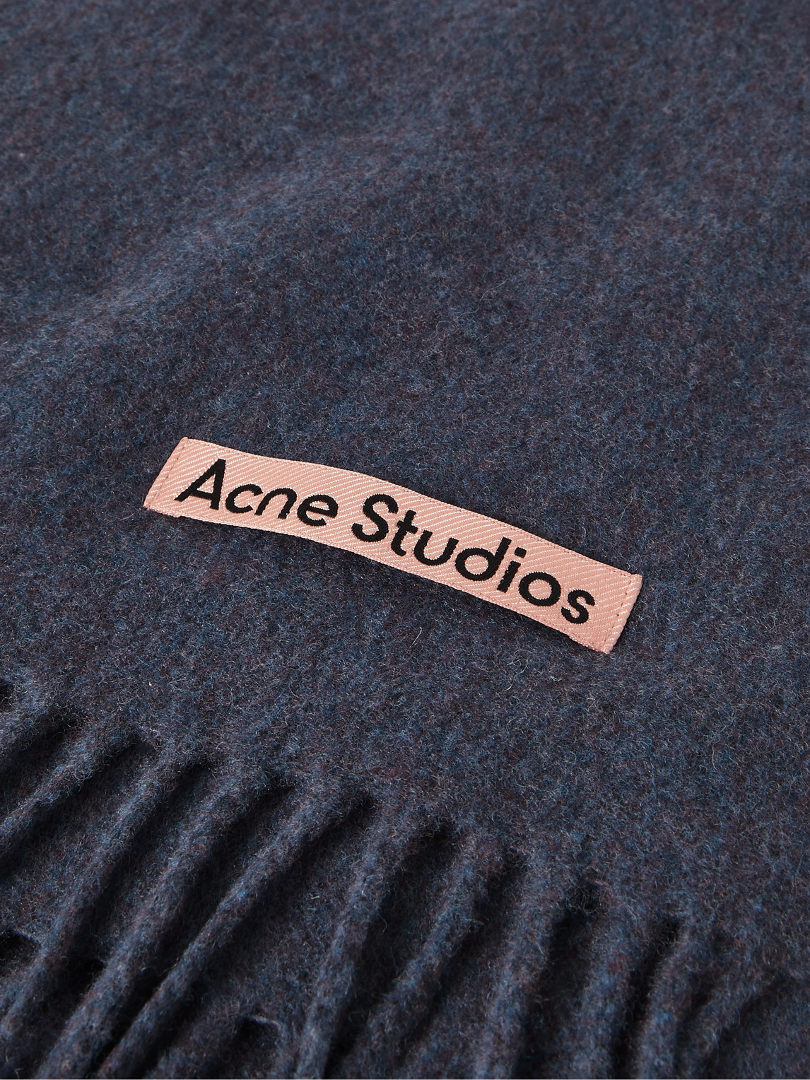Shop Acne Studios Canada Fringed Wool Scarf In Purple