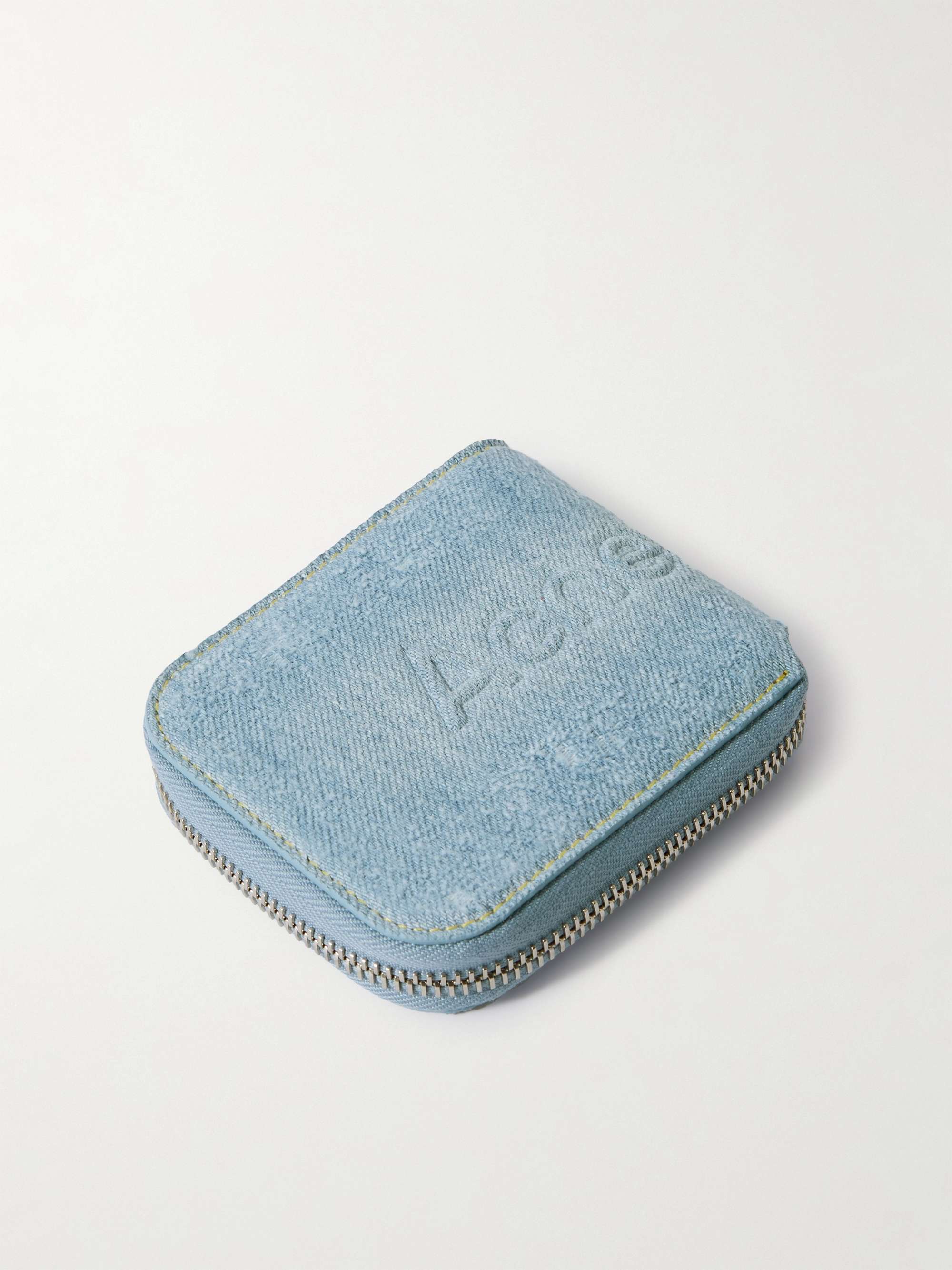 ACNE STUDIOS Kei Logo-Embossed Distressed Denim Zip-Around Wallet