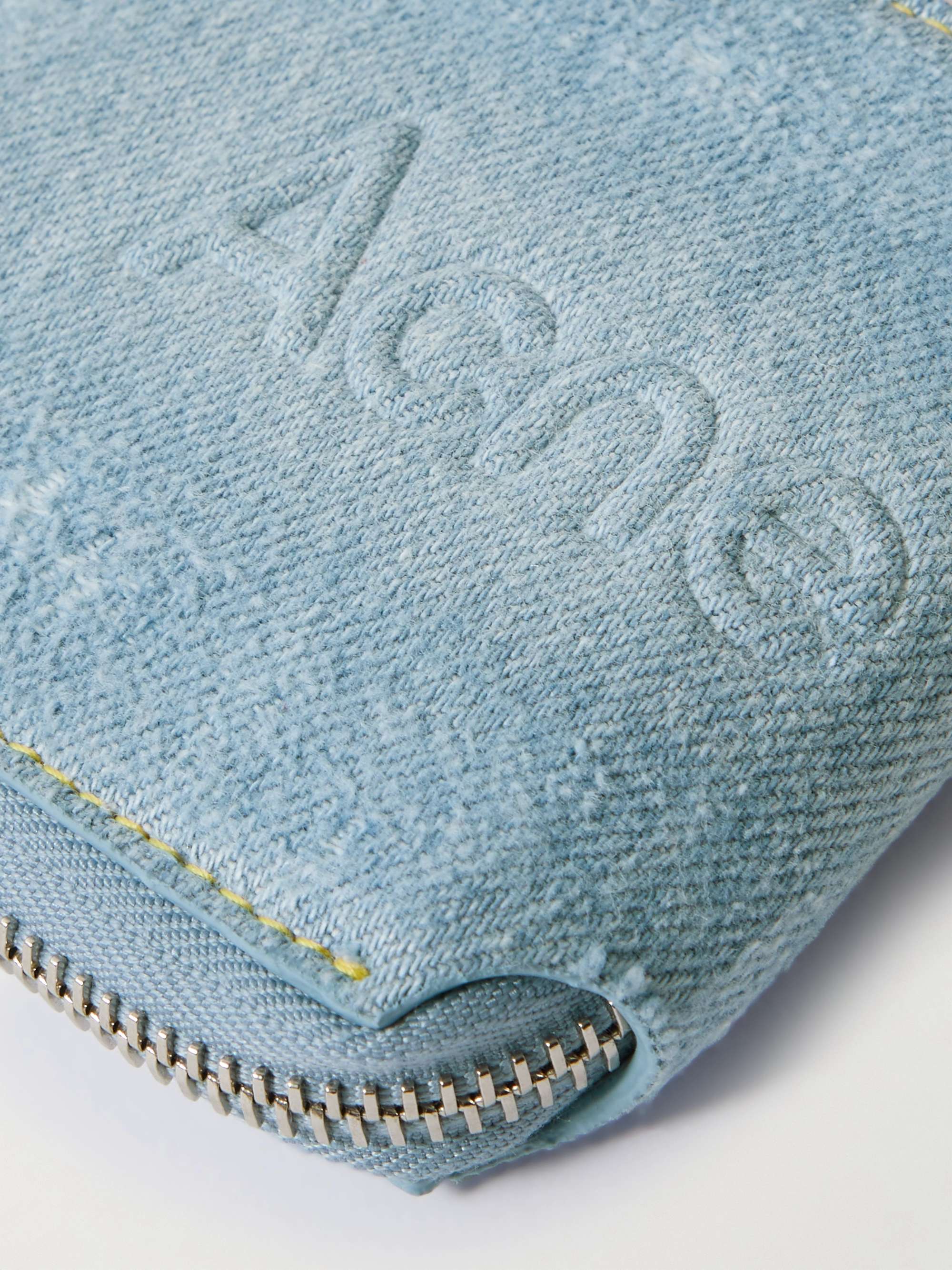 ACNE STUDIOS Kei Logo-Embossed Distressed Denim Zip-Around Wallet