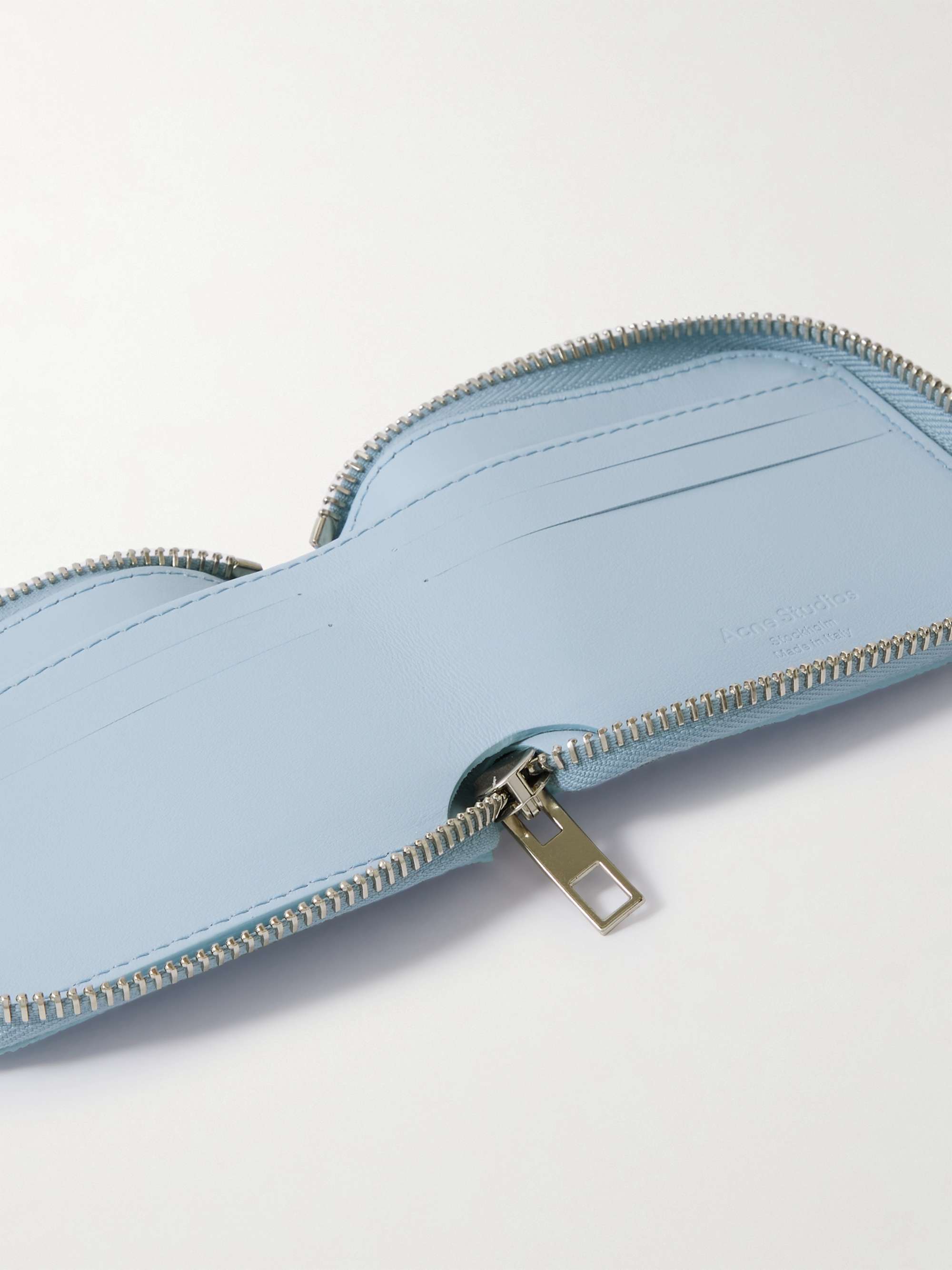 ACNE STUDIOS Kei Logo-Embossed Distressed Denim Zip-Around Wallet
