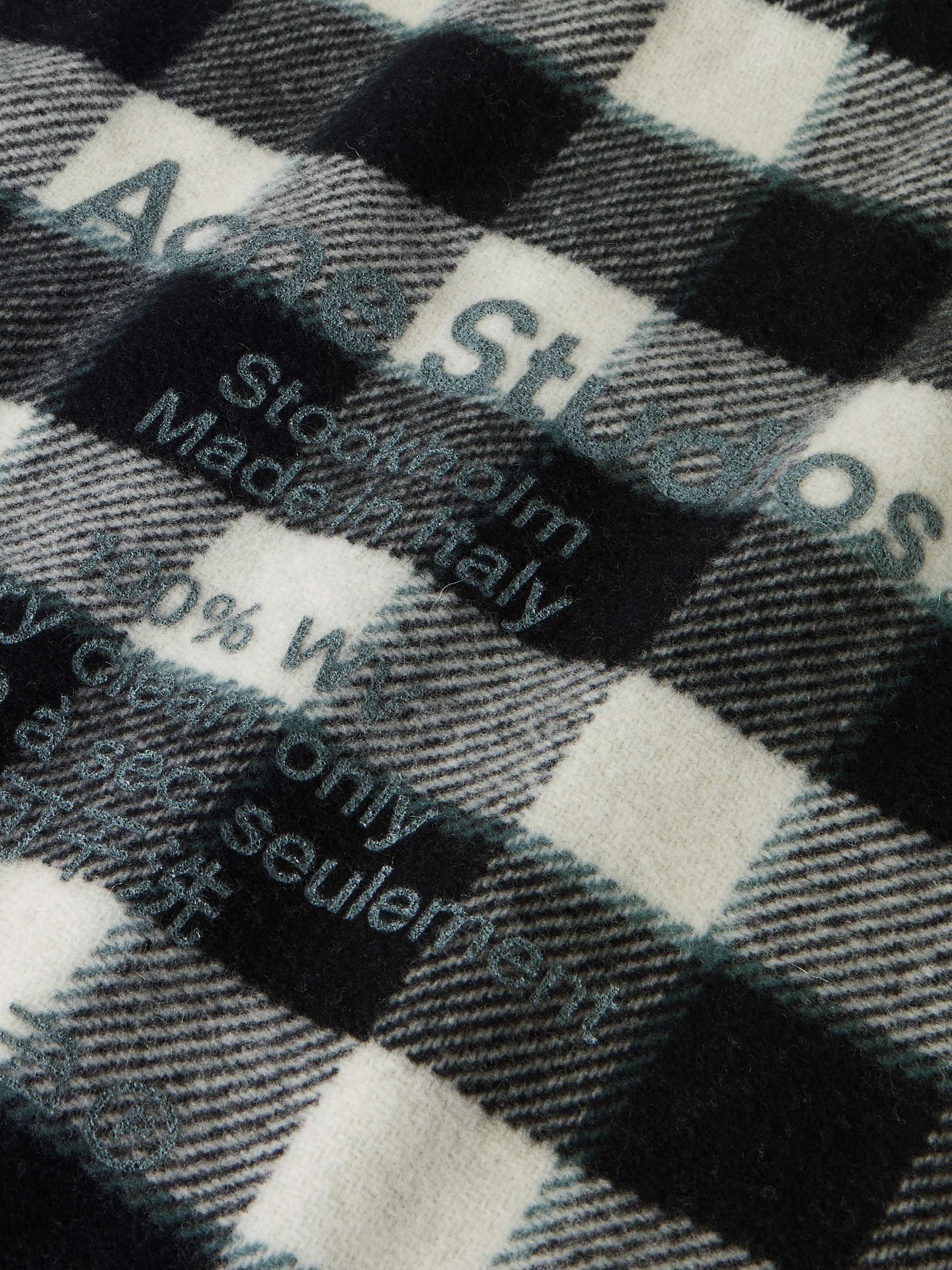 ACNE STUDIOS Cassiar Logo-Print Checked Wool Scarf