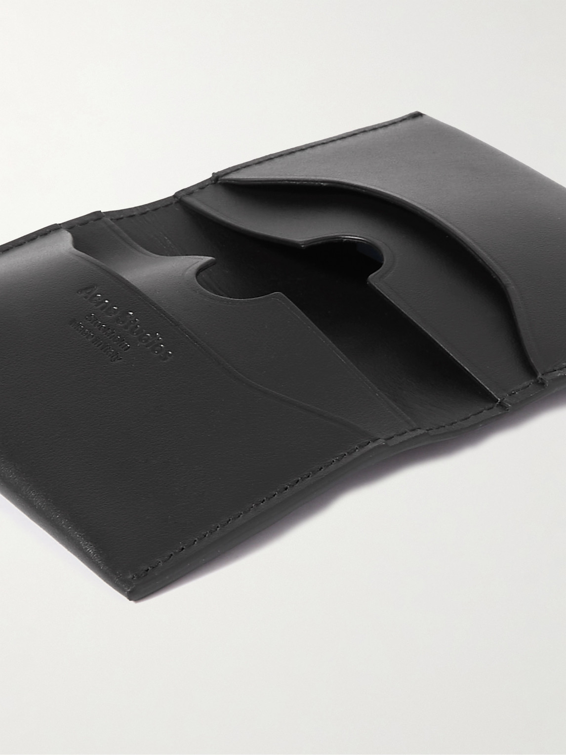 Shop Acne Studios Logo-print Leather Bifold Wallet In Black