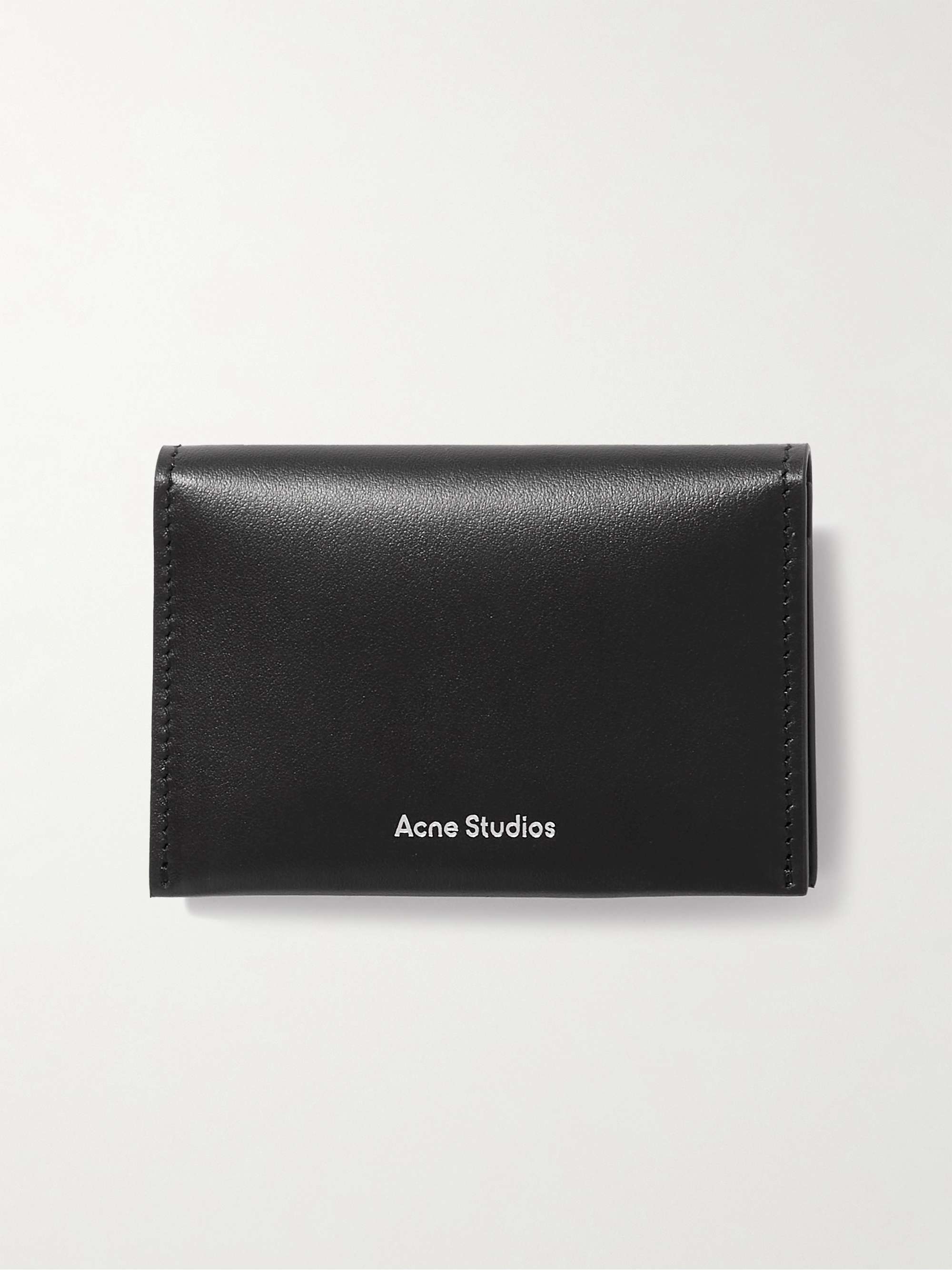 ACNE STUDIOS レザー 二つ折りウォレット ロゴプリント入り | ミスター