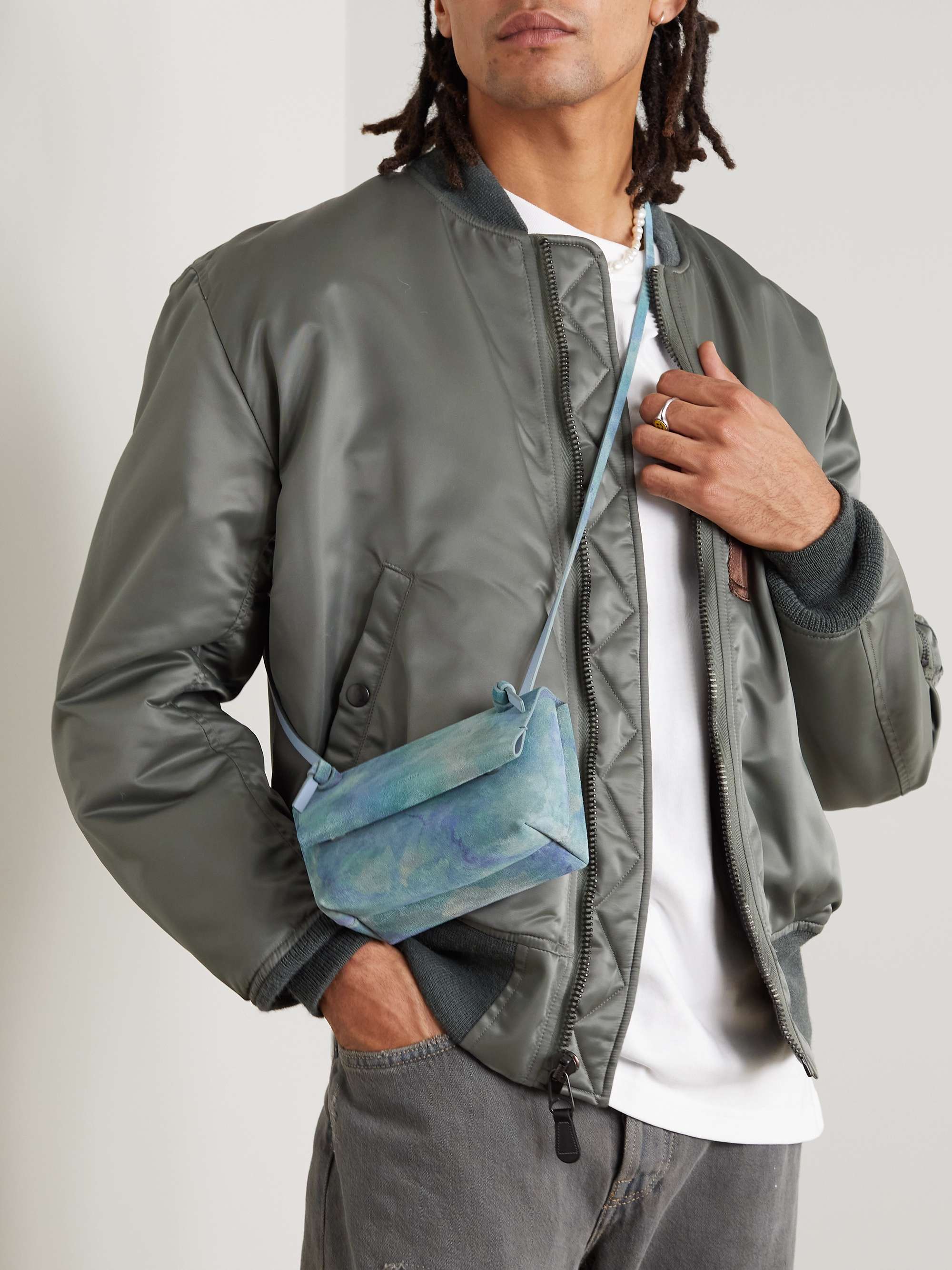 ACNE STUDIOS Alexandria Large Tie-Dyed Suede Messenger Bag