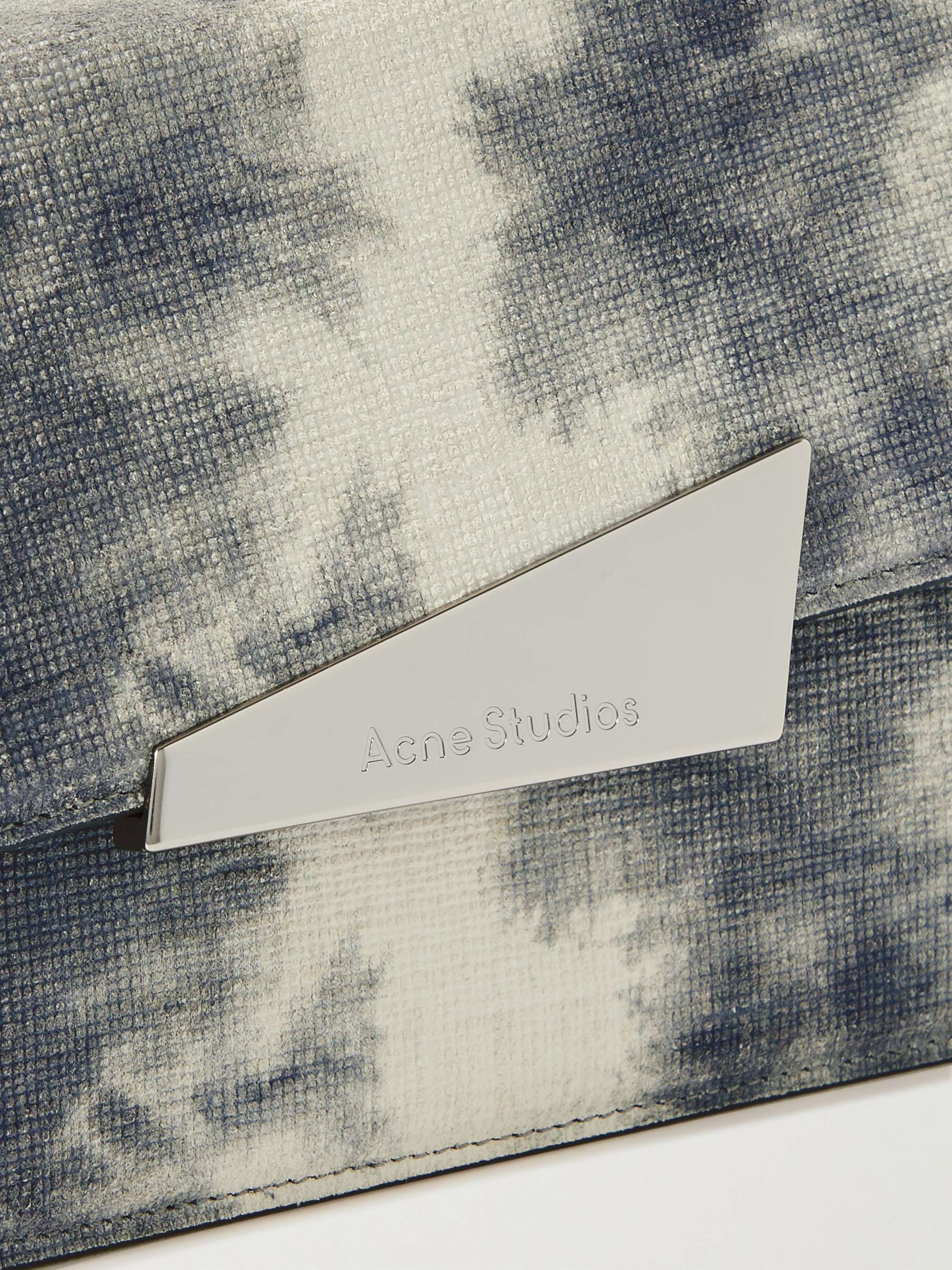 ACNE STUDIOS Distortion Tie-Dye Full-Grain Leather Messenger Bag