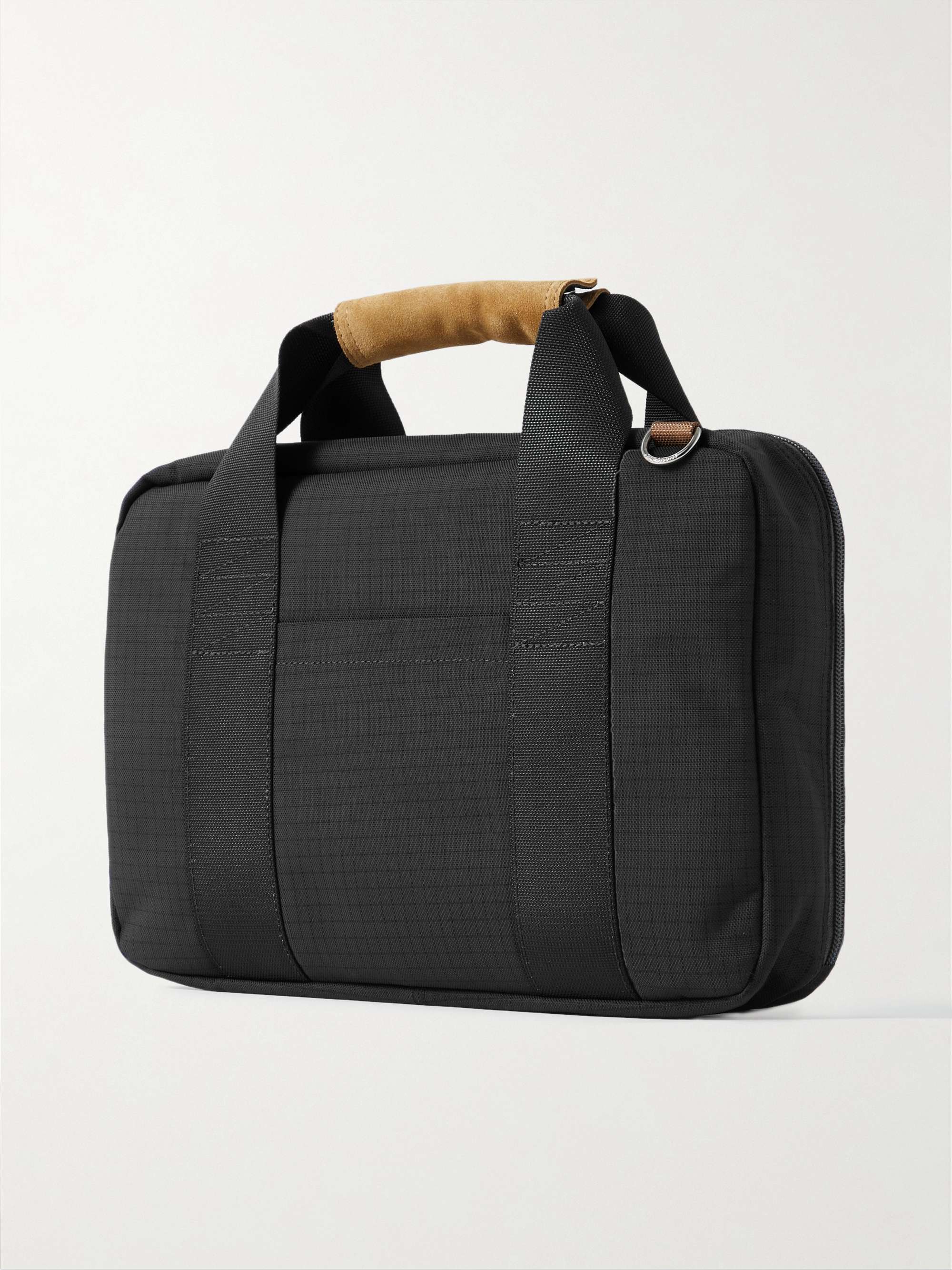 ACNE STUDIOS Logo-Embossed Suede-Trimmed Nylon-Ripstop Laptop Case