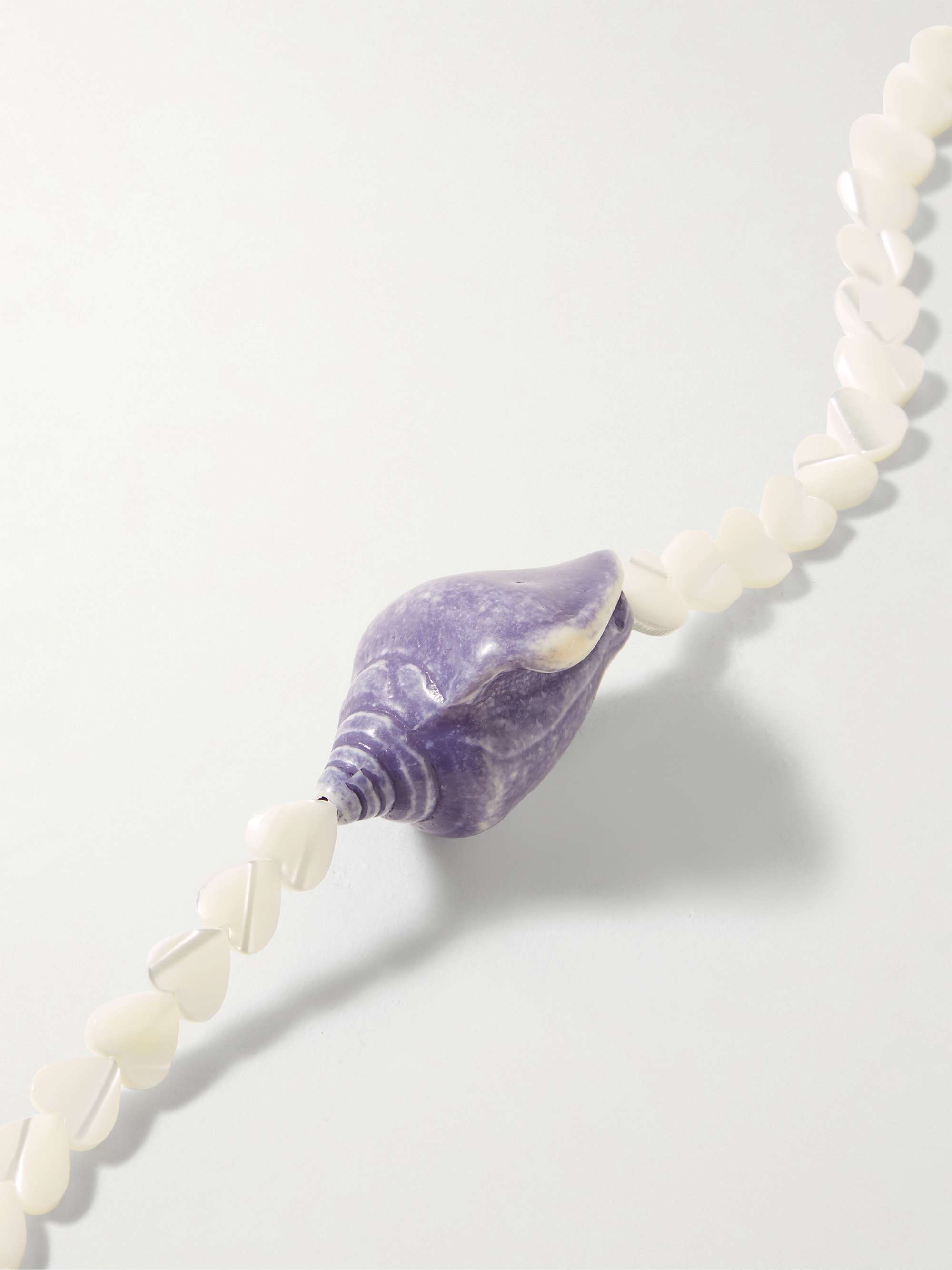 ACNE STUDIOS Asteko Silver-Tone, Mother-of-Pearl, Shell and Enamel Necklace