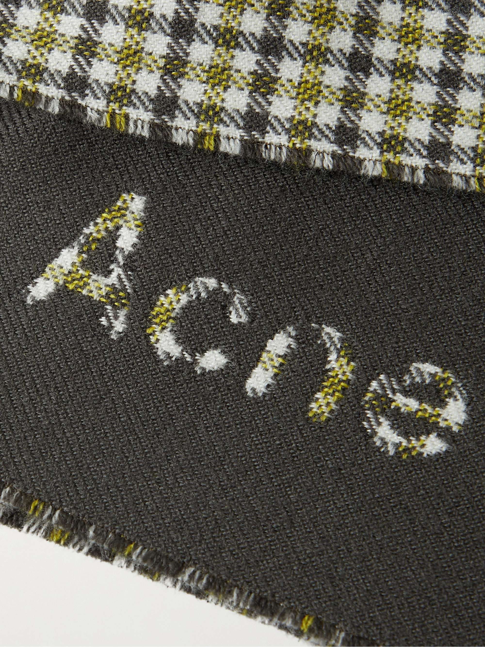 ACNE STUDIOS Reversible Fringed Logo-Jacquard Wool-Blend Scarf