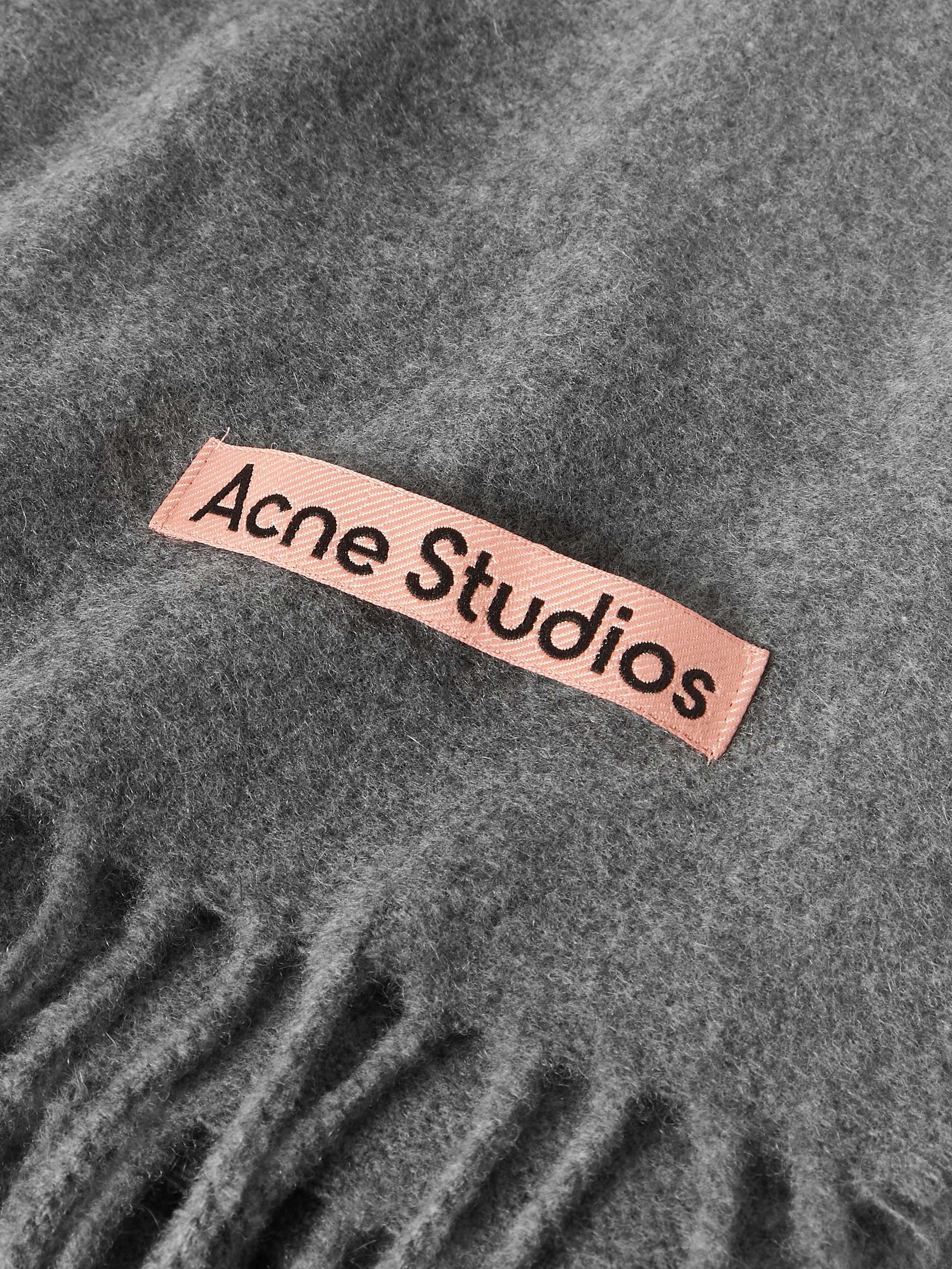 ACNE STUDIOS Canada Logo-Detailed Fringed Cashmere Scarf