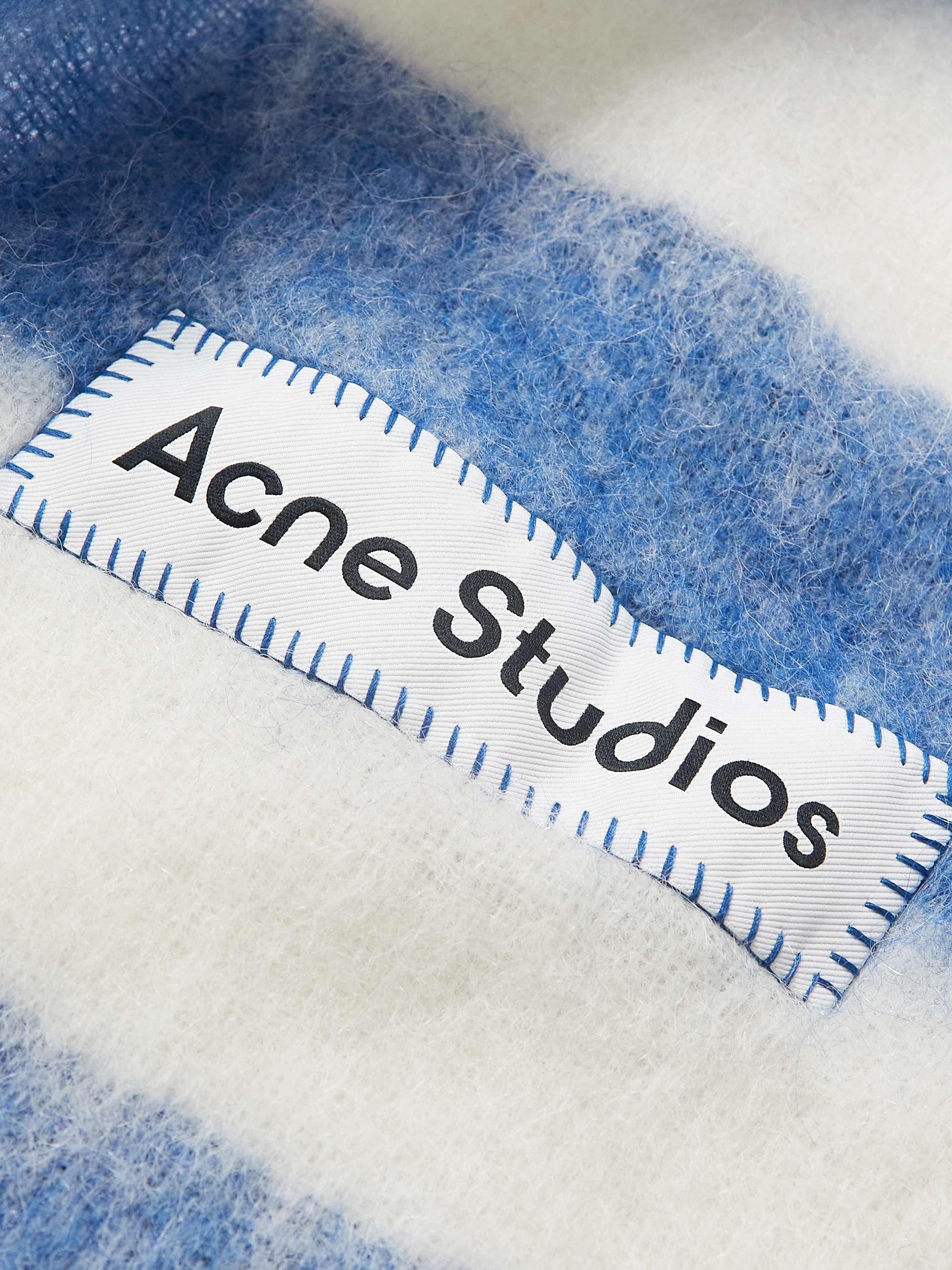 ACNE STUDIOS Logo-Appliquéd Striped Knitted Scarf