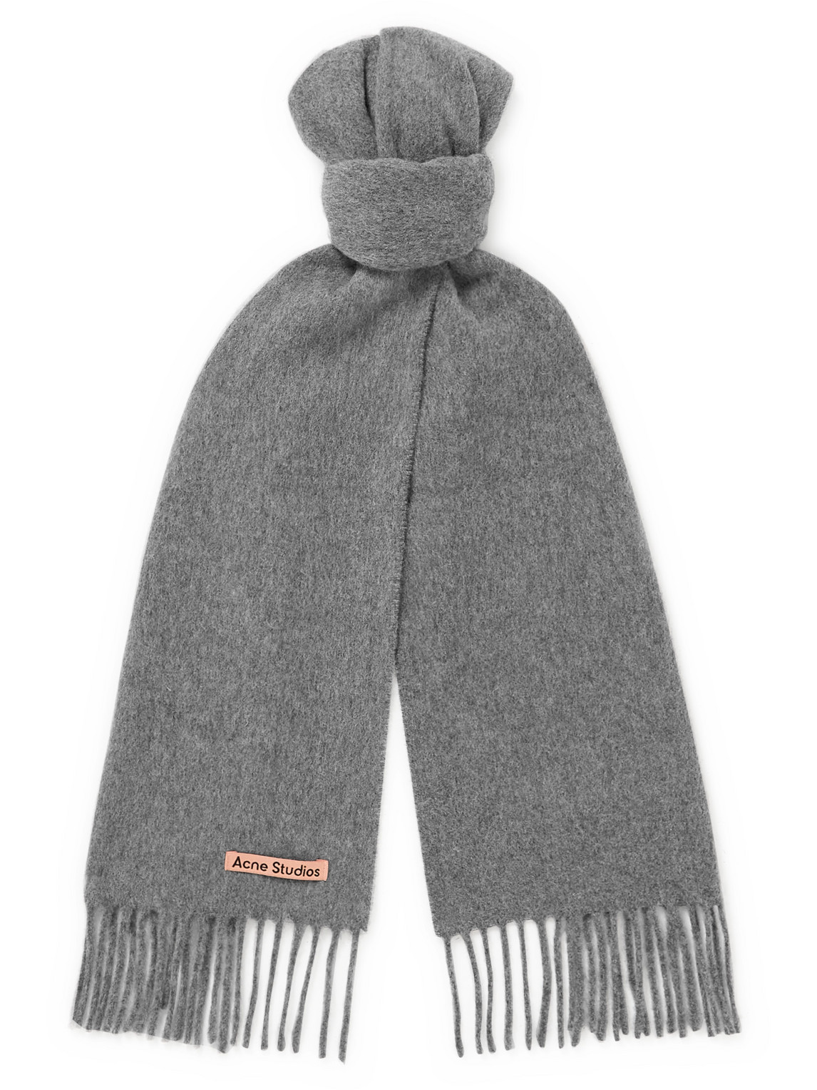 Acne Studios Canada Skinny Wool Scarf In Gray