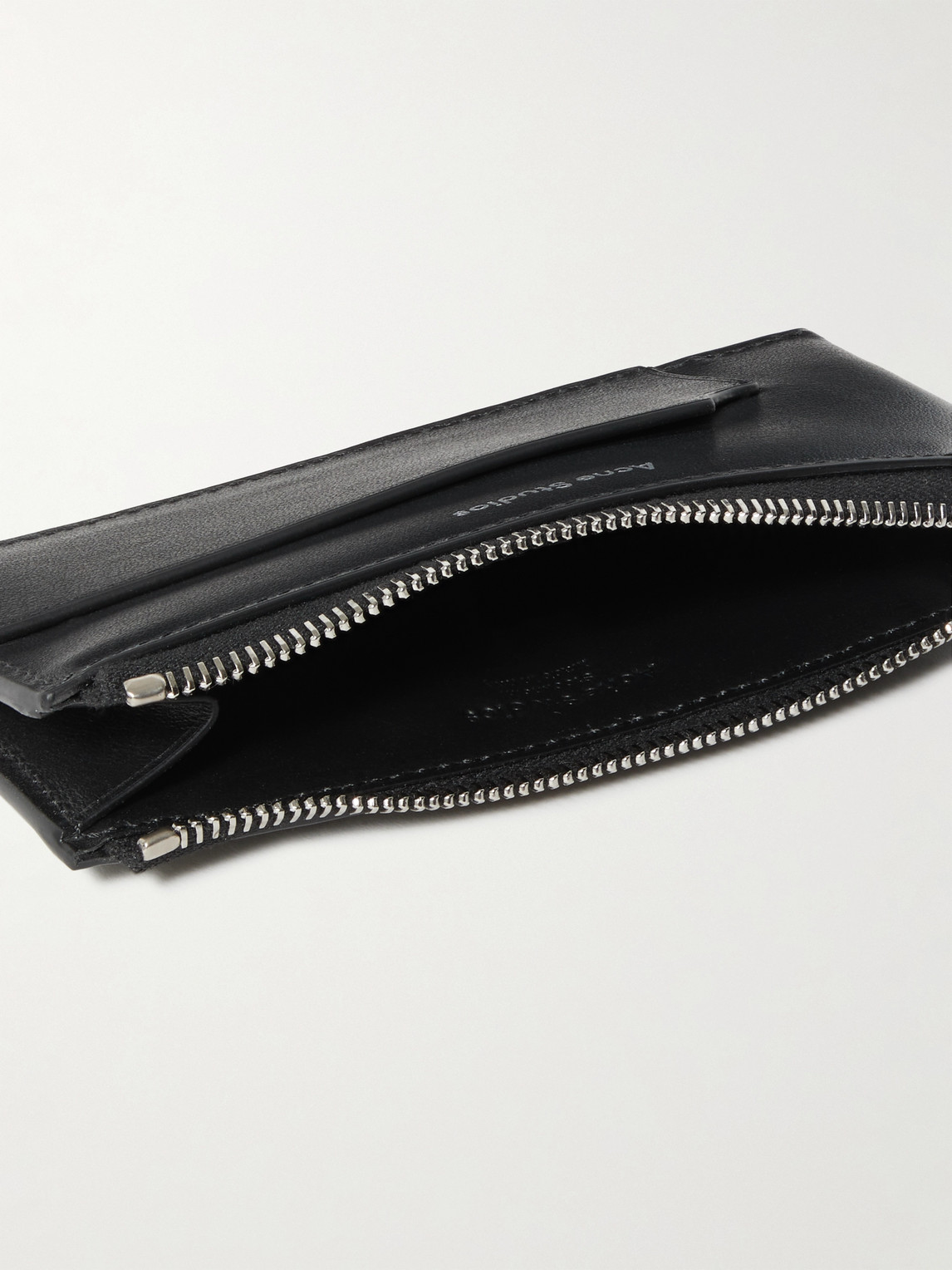 Shop Acne Studios Logo-print Leather Zip-around Wallet In Black