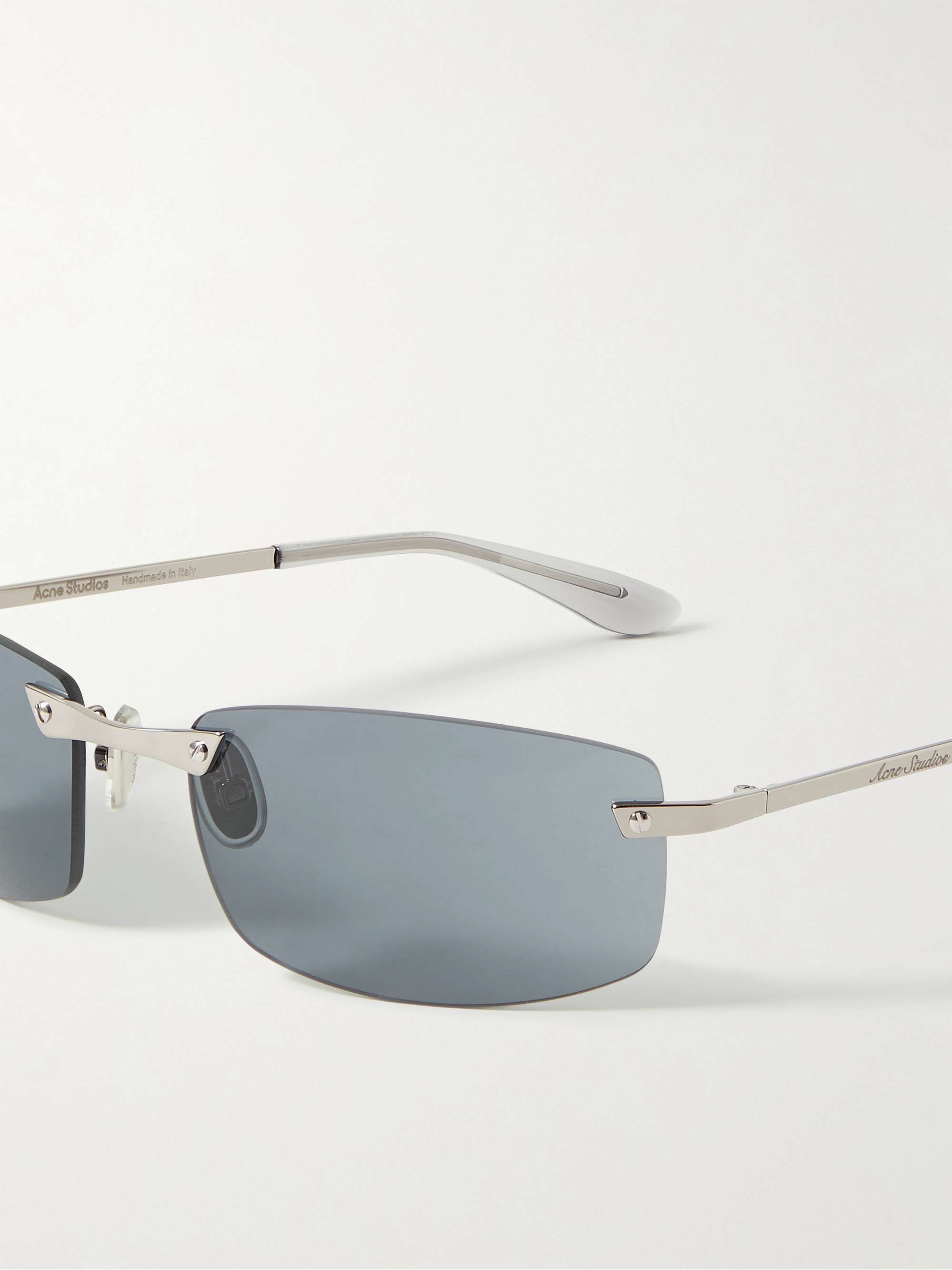 ACNE STUDIOS Abello Rimless Rectangular-Frame Silver-Tone Sunglasses