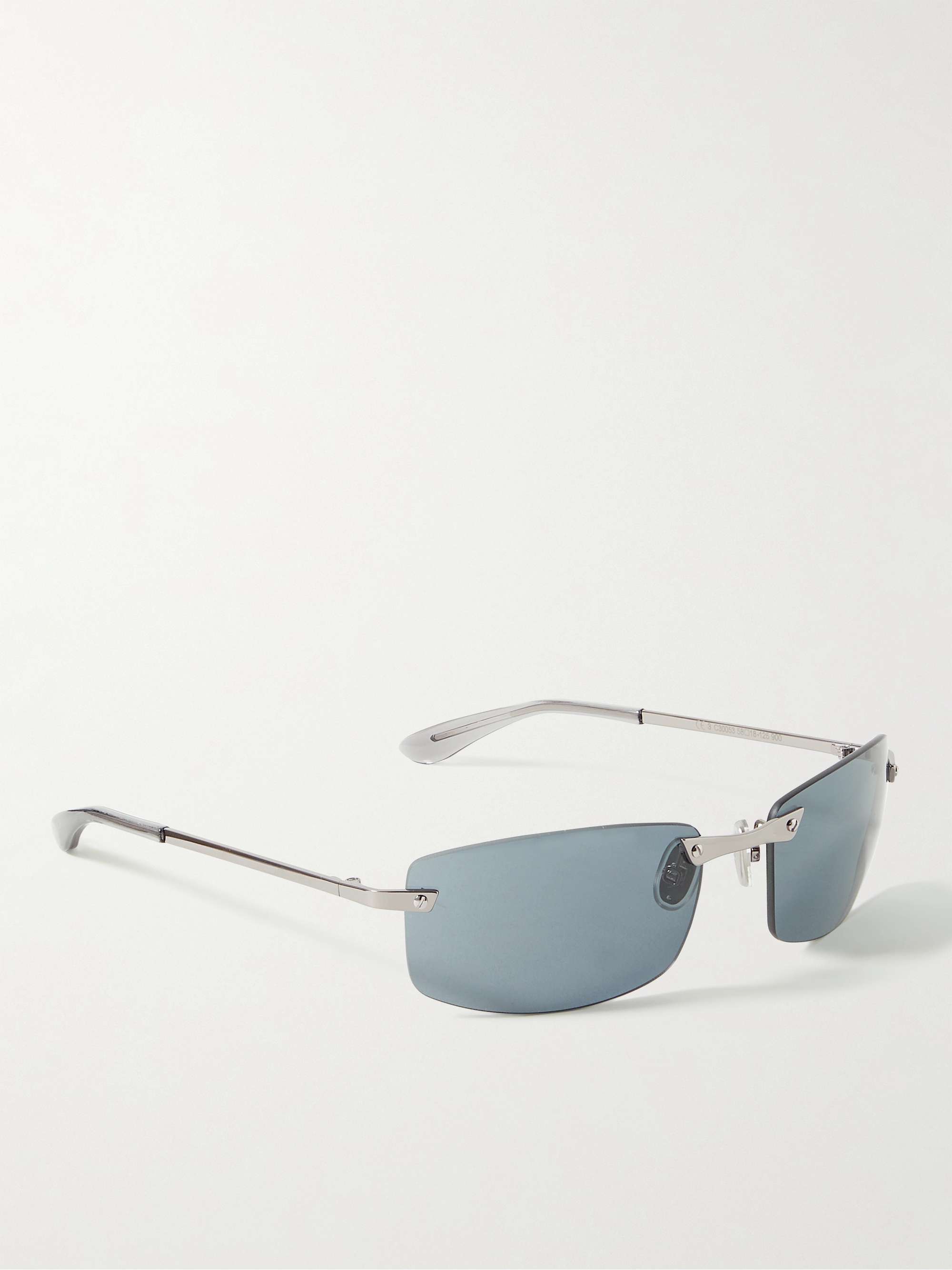 ACNE STUDIOS Abello Rimless Rectangular-Frame Silver-Tone Sunglasses